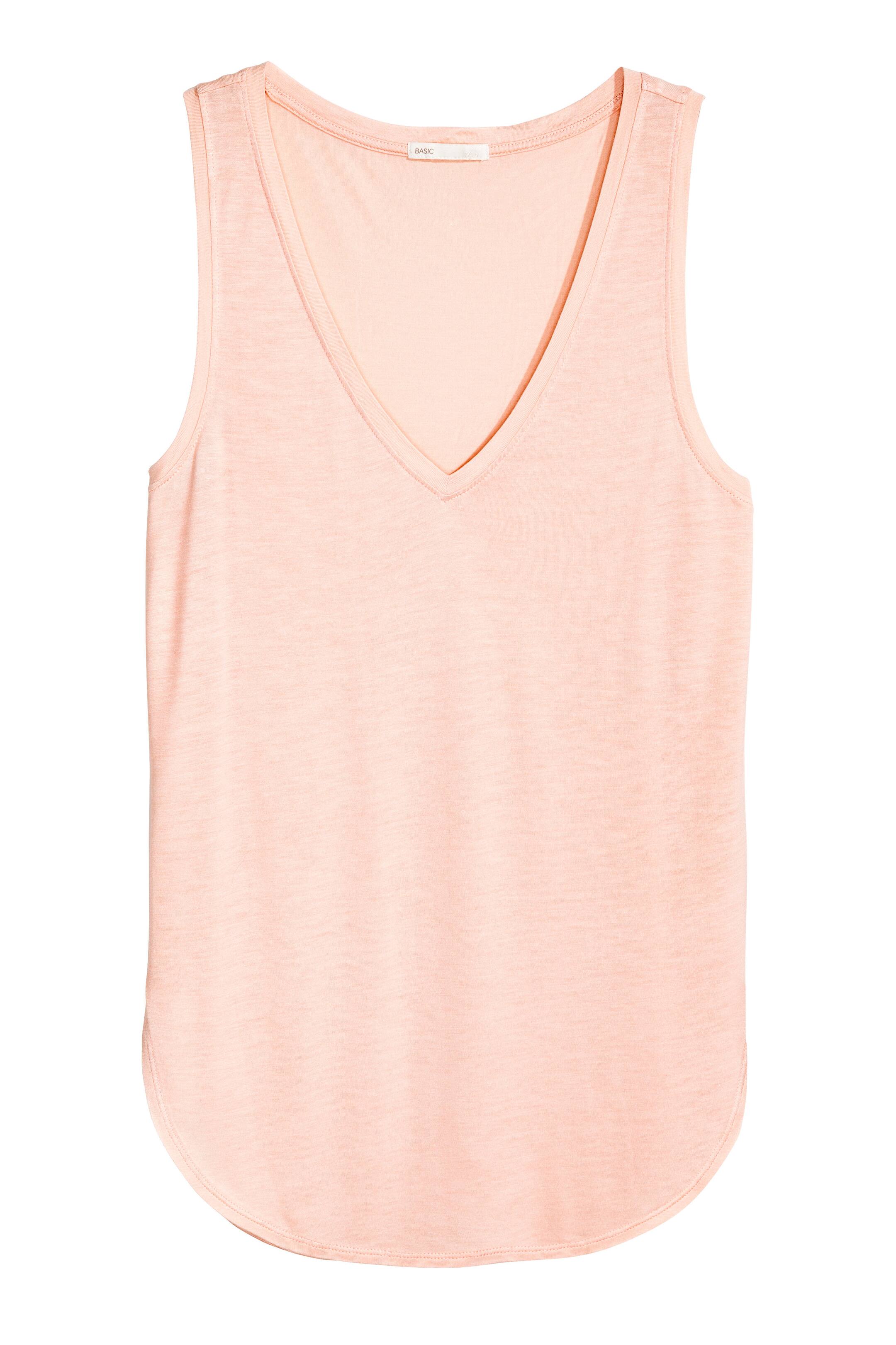 View larger image: V-neck jersey top - Powder pink - Ladies | H&M GB 1