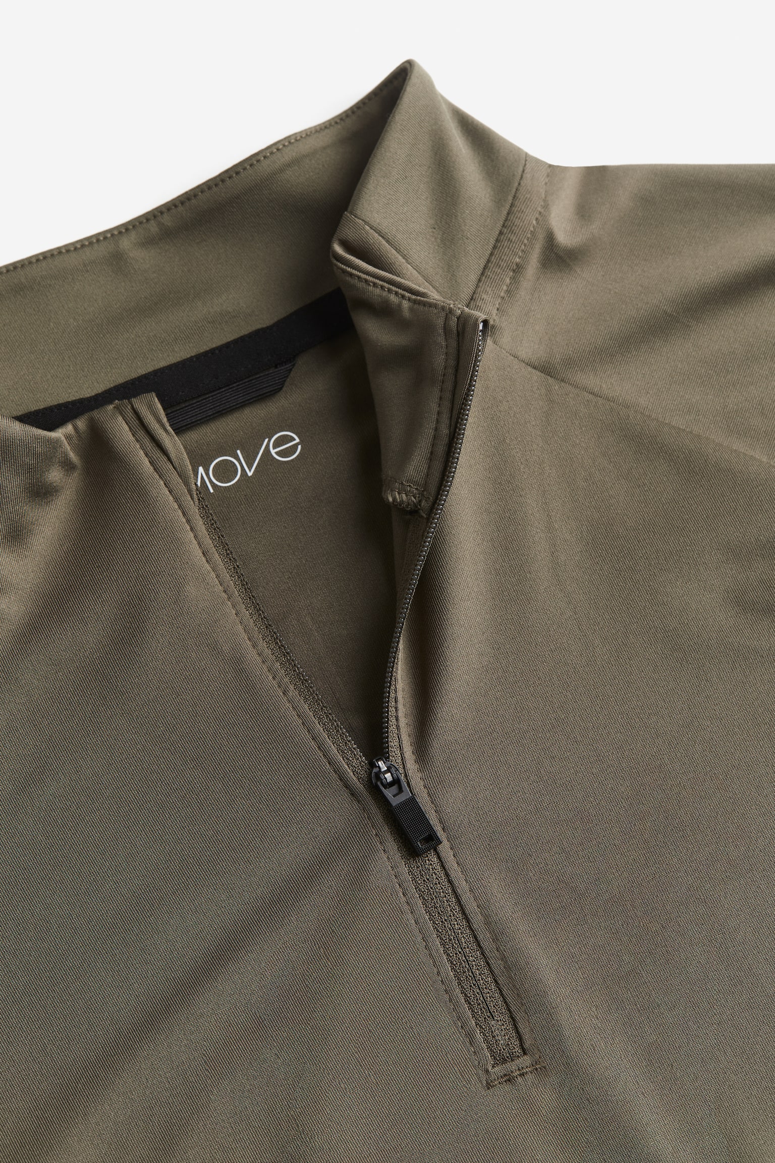 Regular Fit Zip-top sports top in DryMove™ - Khaki green/Black - 4