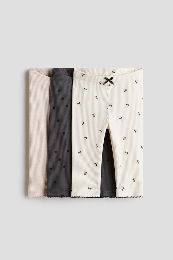 Детские леггинсы H&M 3-Pack Cotton Leggings