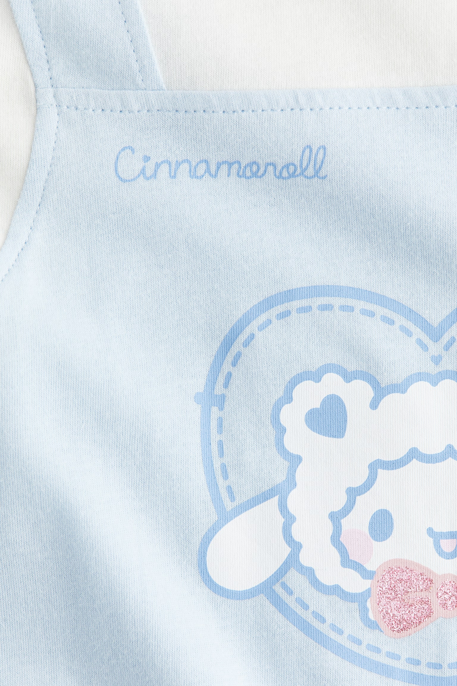 Motif-detail cotton jersey dress - 淺藍色/大耳狗喜拿/淺紫色/酷洛米 - 4