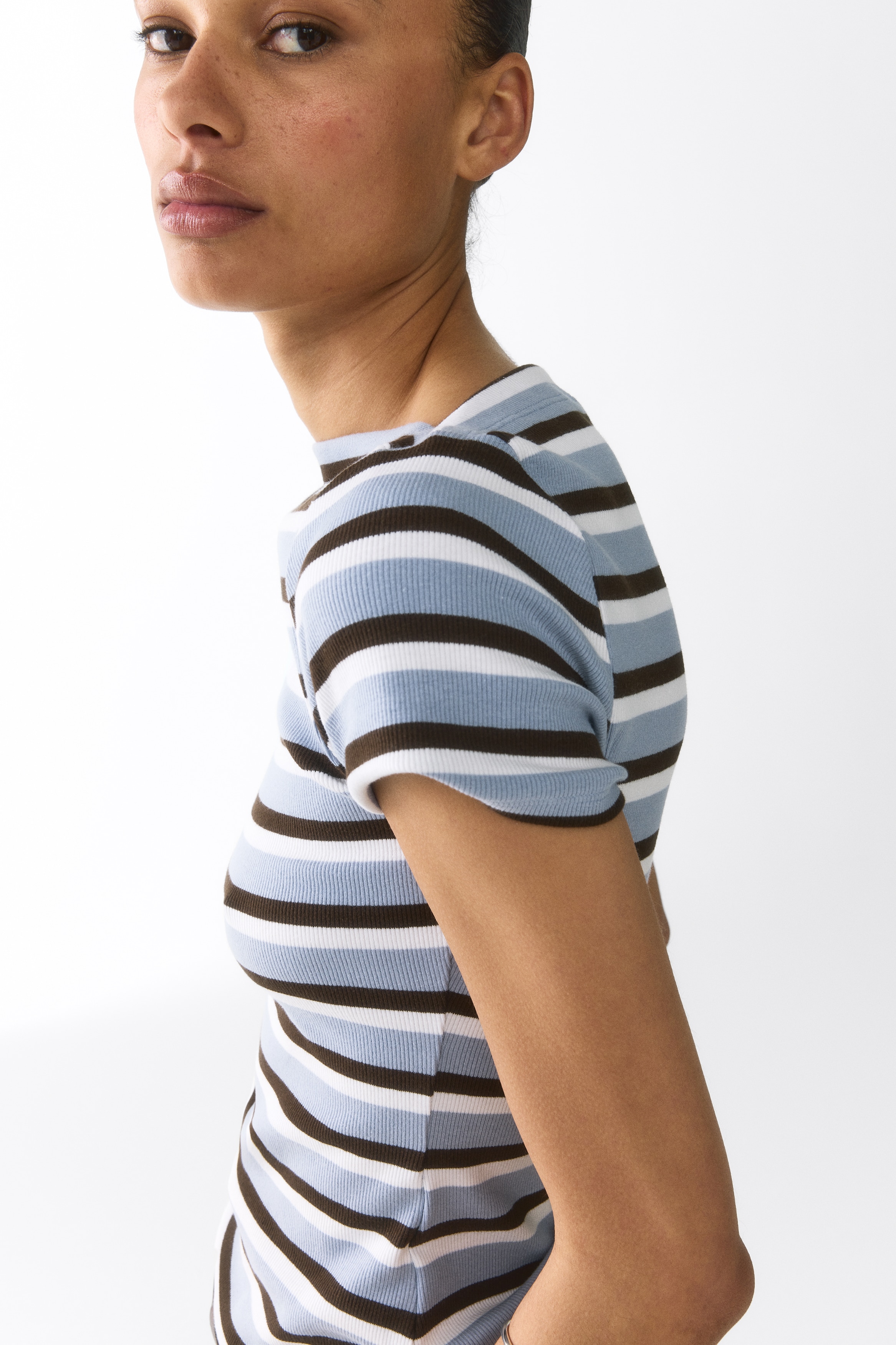 Women's Navy blue/striped Boat-Neck Cotton Top | H&M US