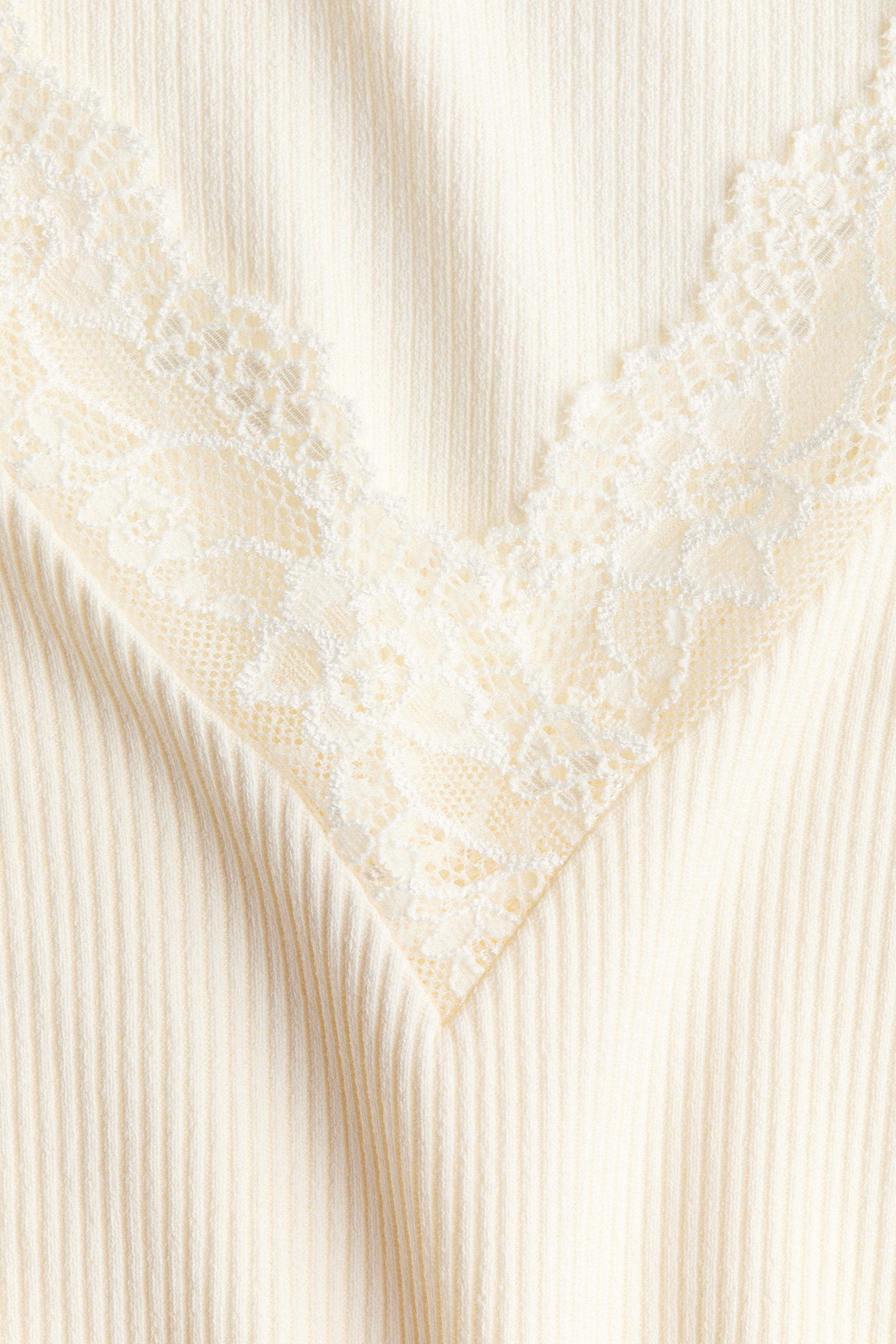 Lace-Trimmed V-Neck Top