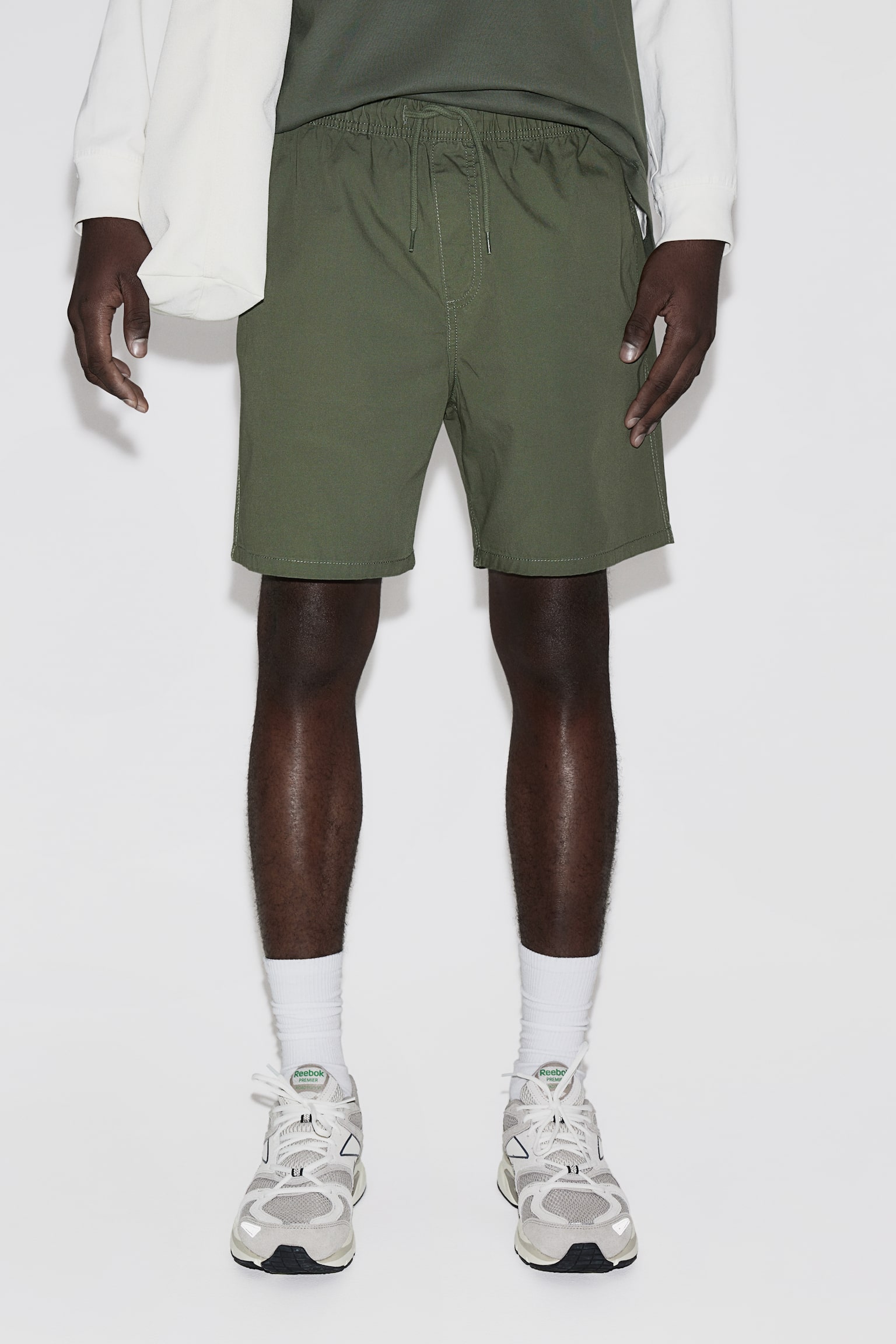 Regular Fit Cotton Shorts - Khaki green/Black/Beige/White/Pink/Khaki green/Turquoise/Light beige - 5