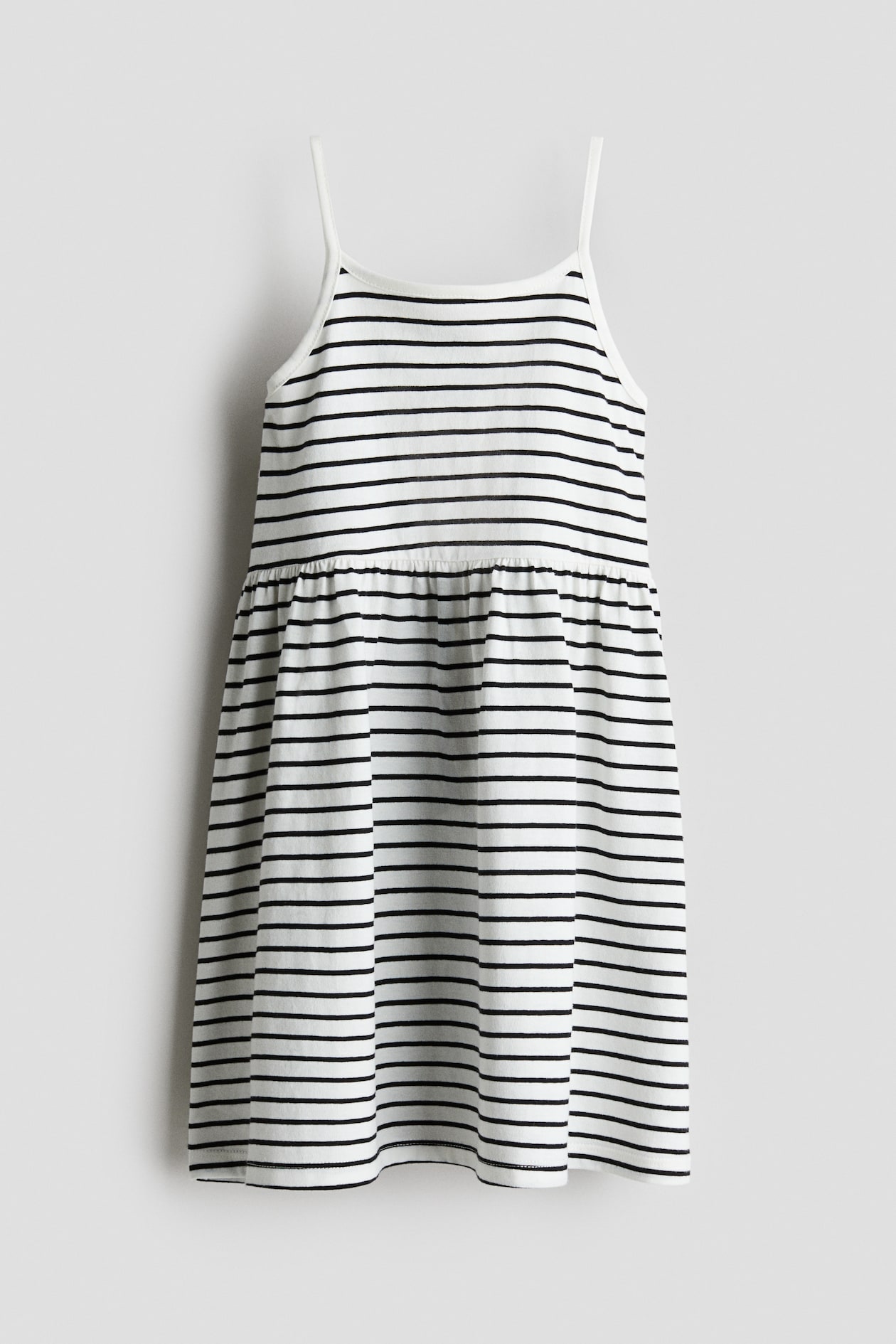 Girls - White Cotton Short Jersey Dress Round Neckline Sleeveless Size: 3/4T (2-4Y)