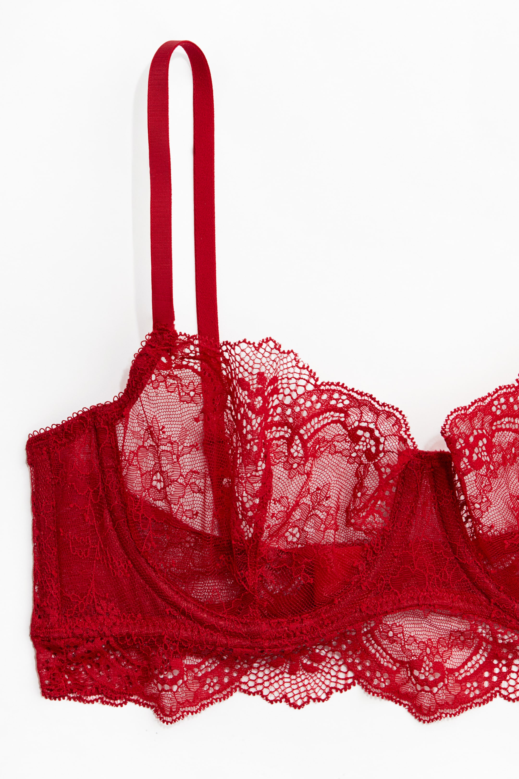 View larger image: Lace Balconette Bra - Red - Ladies | H&M US 5