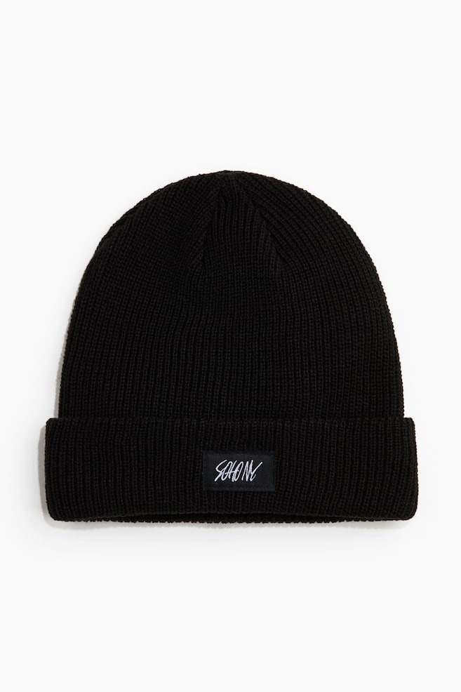 Rib-Knit Beanie - Black/Soho NY/Gray/Blue - 1