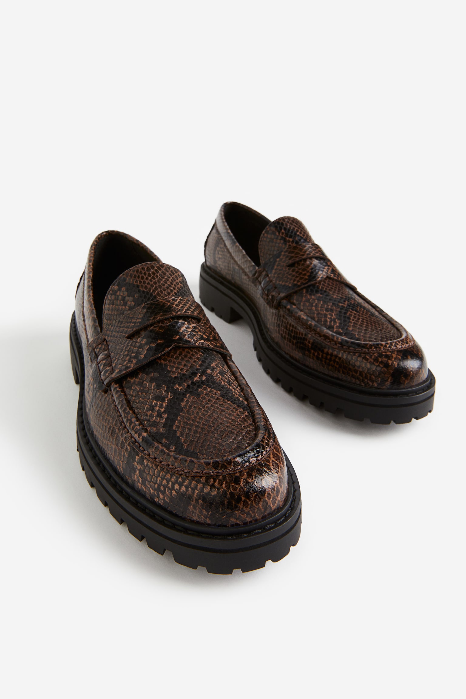 Chunky loafers - Brown/Snakeskin-patterned/Black/Dark brown - 4