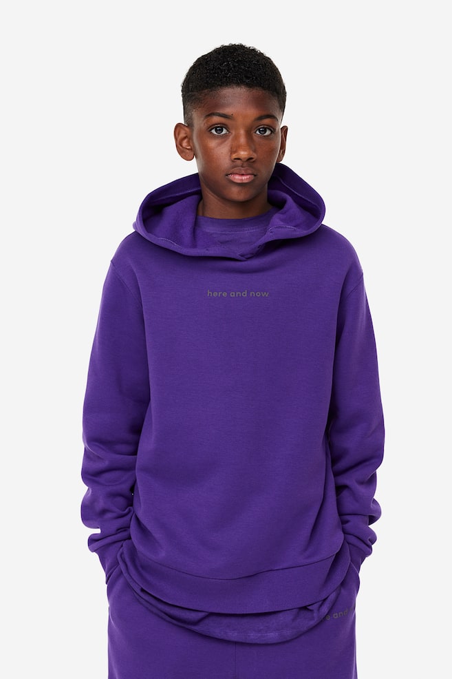 DryMove™ Sports hoodie - Dark purple/Light greige/Dark grey - 2