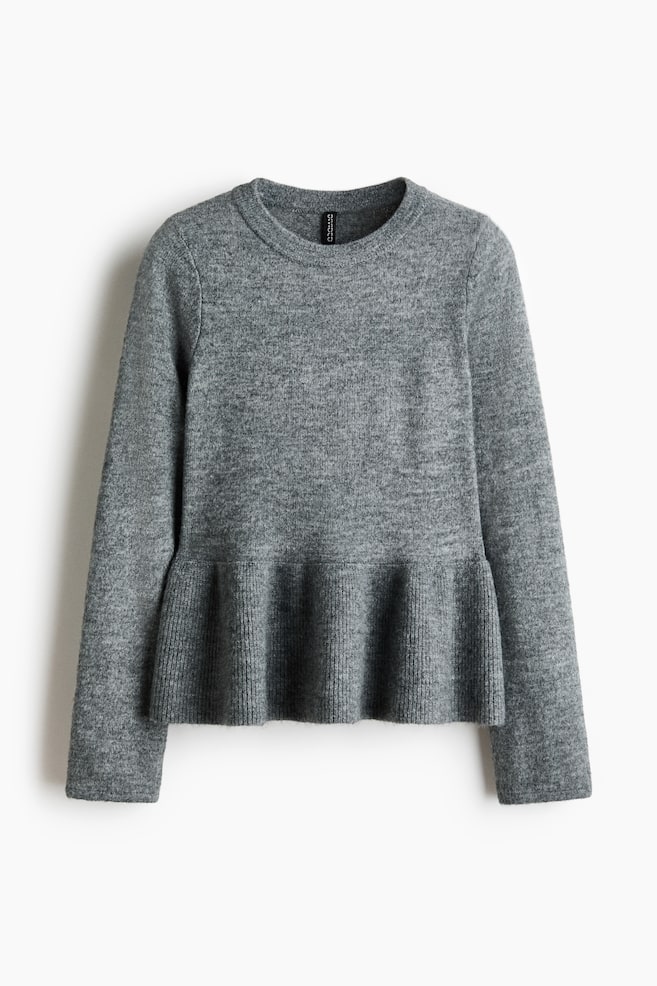 Peplum Sweater - Gray melange - 1
