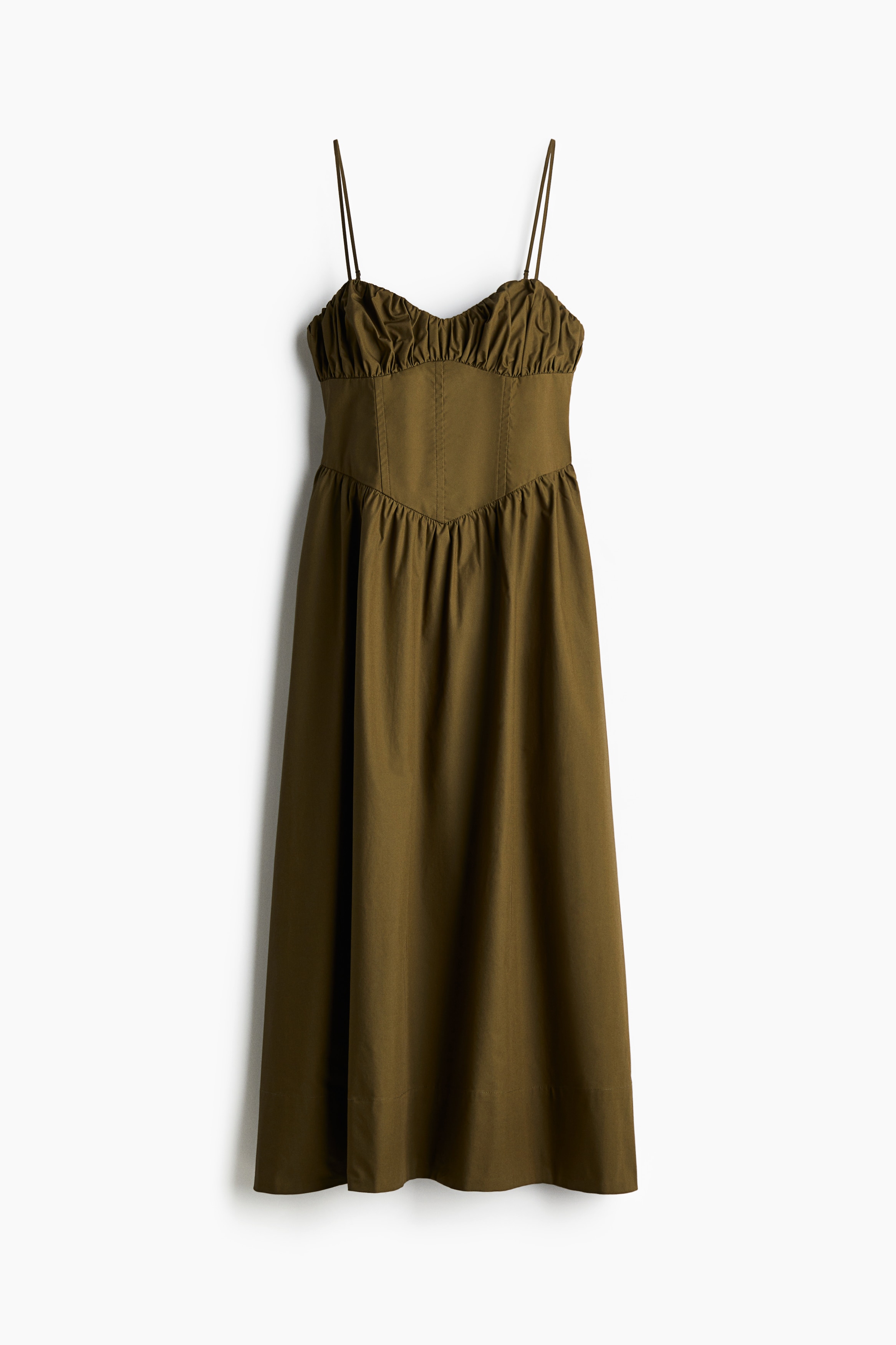 Abito con dettaglio a corsetto - Verde kaki scuro