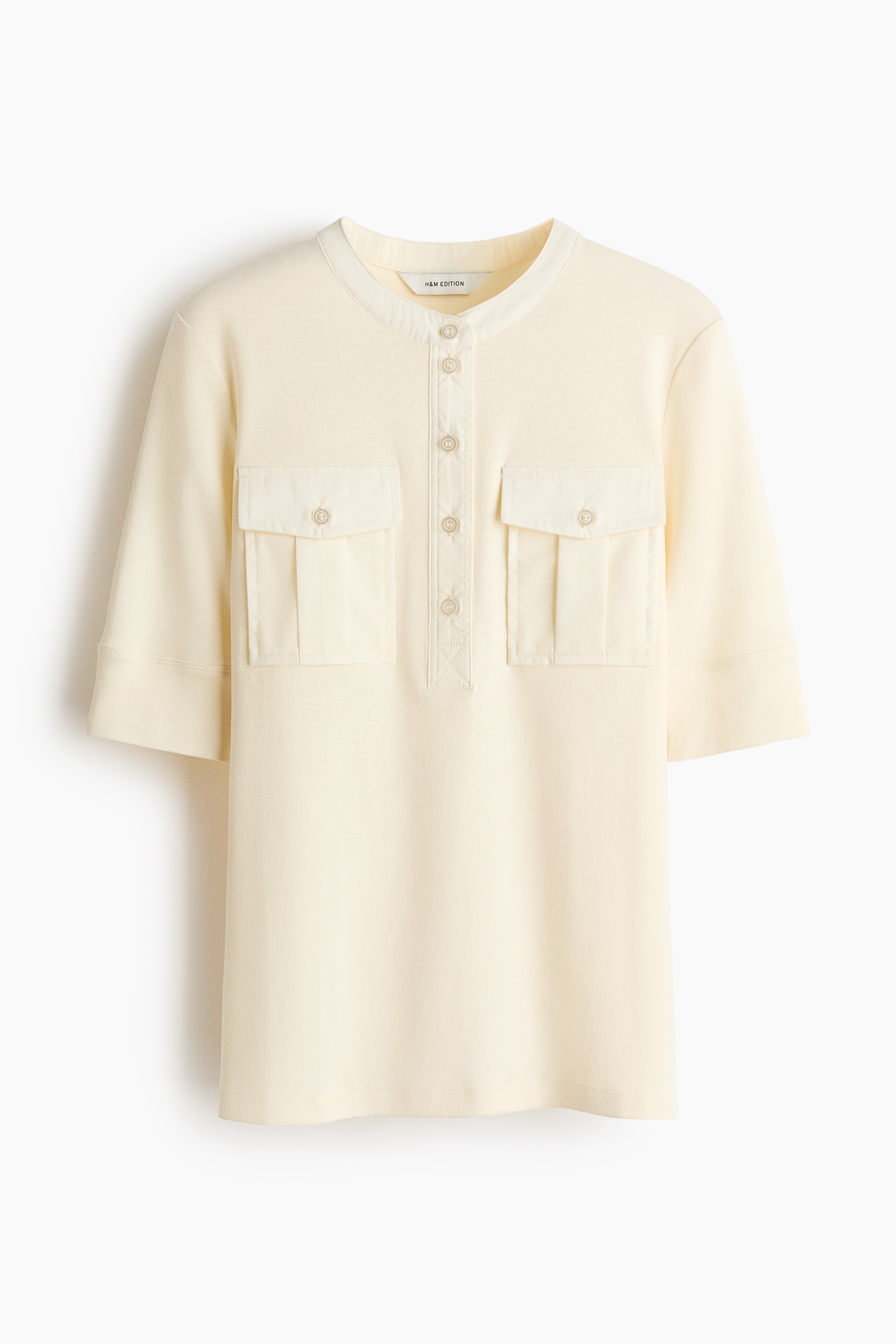 Pima cotton Henley top - Pale yellow