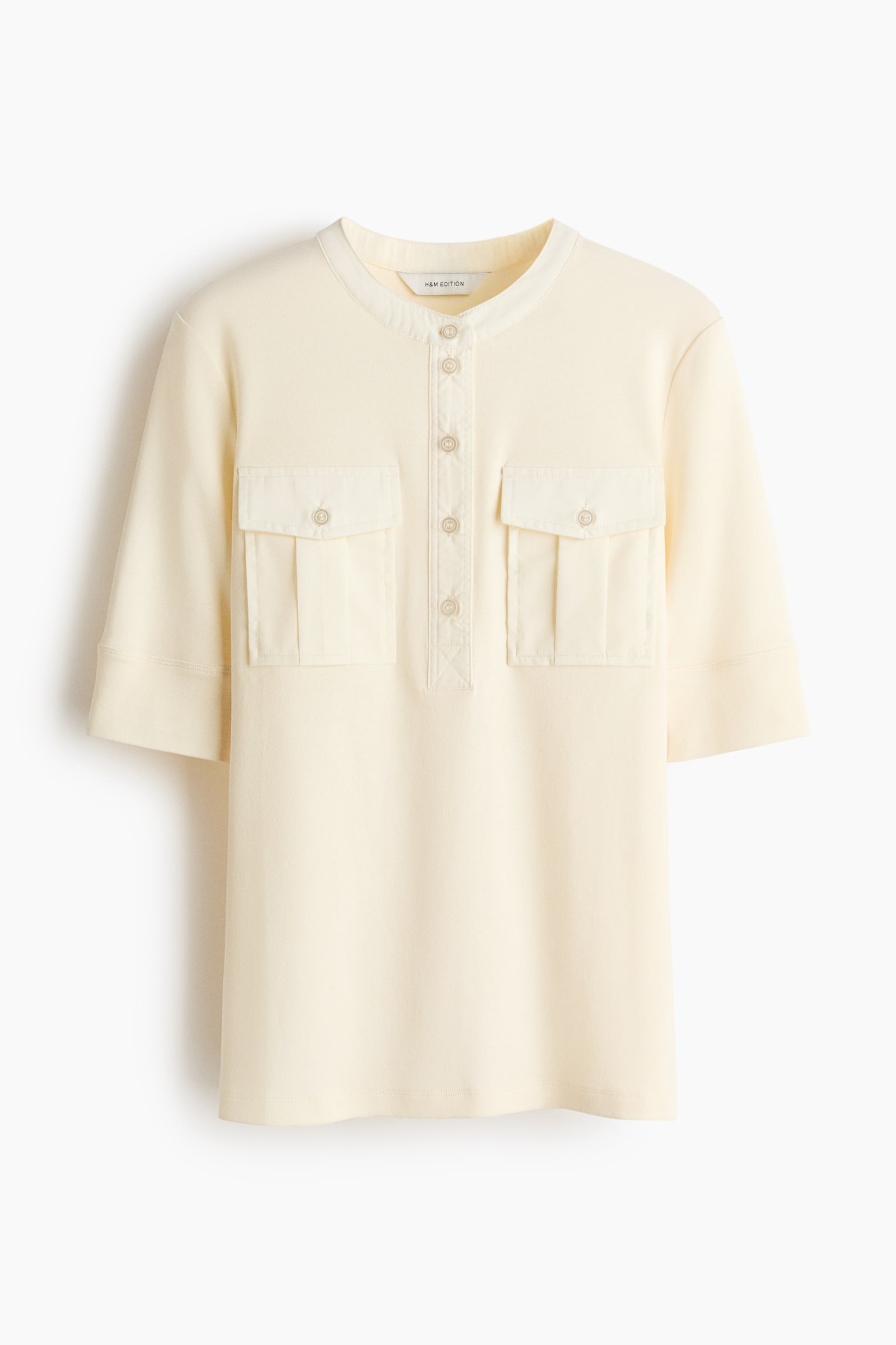 Pima cotton Henley top - Pale yellow - 2