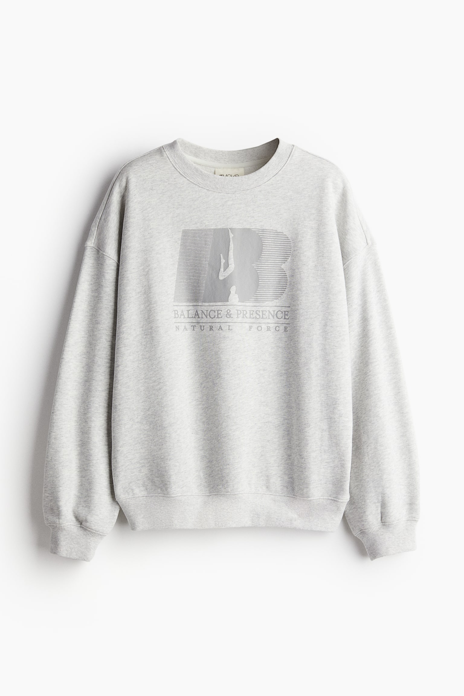 Oversized sports sweatshirt - Light grey/Balance & Presence/White/Move/Light blue/Light grey marl - 2