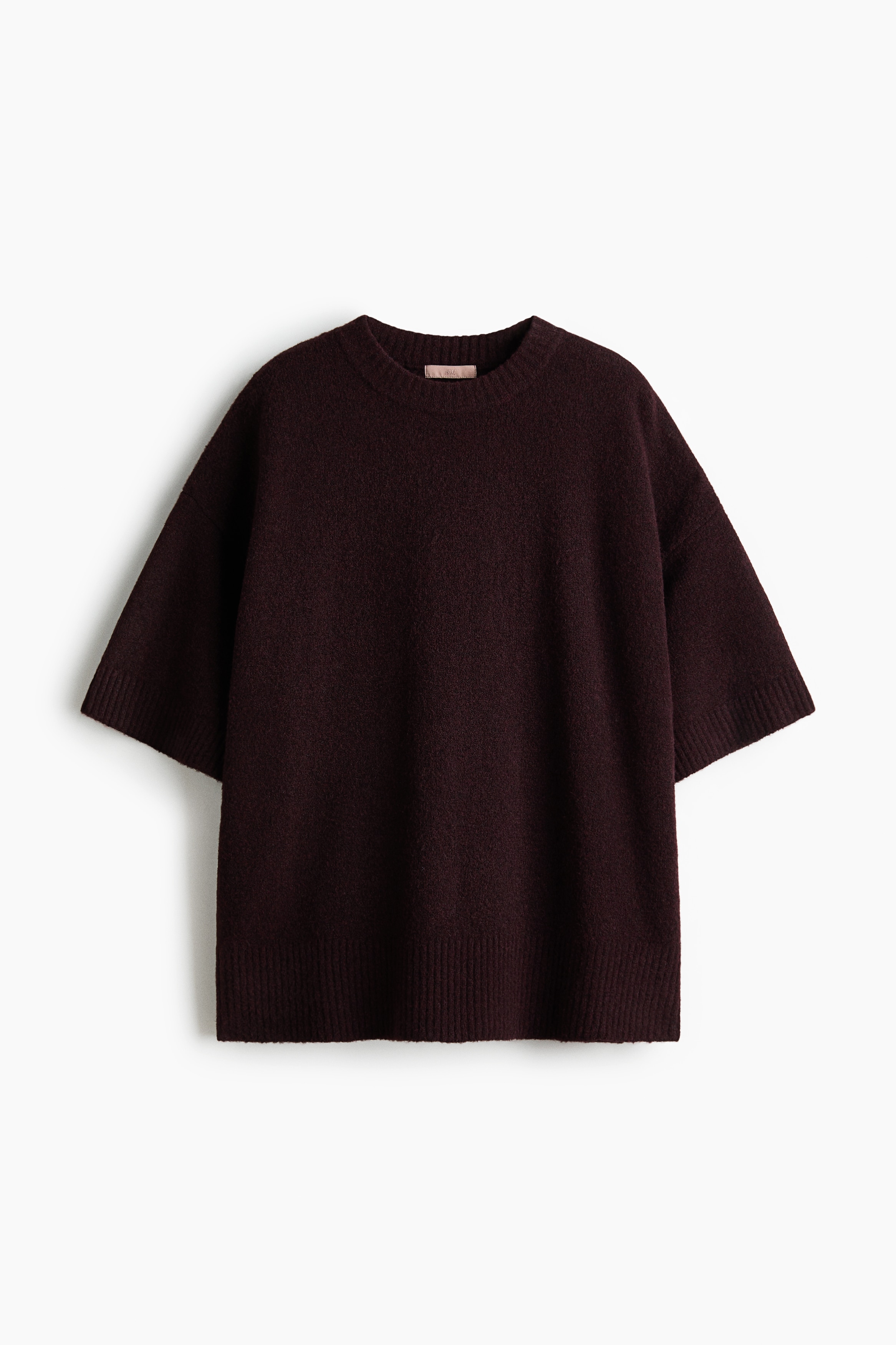Knitted T-shirt - Burgundy/Mole marl/Light beige/Navy blue/Dark brown