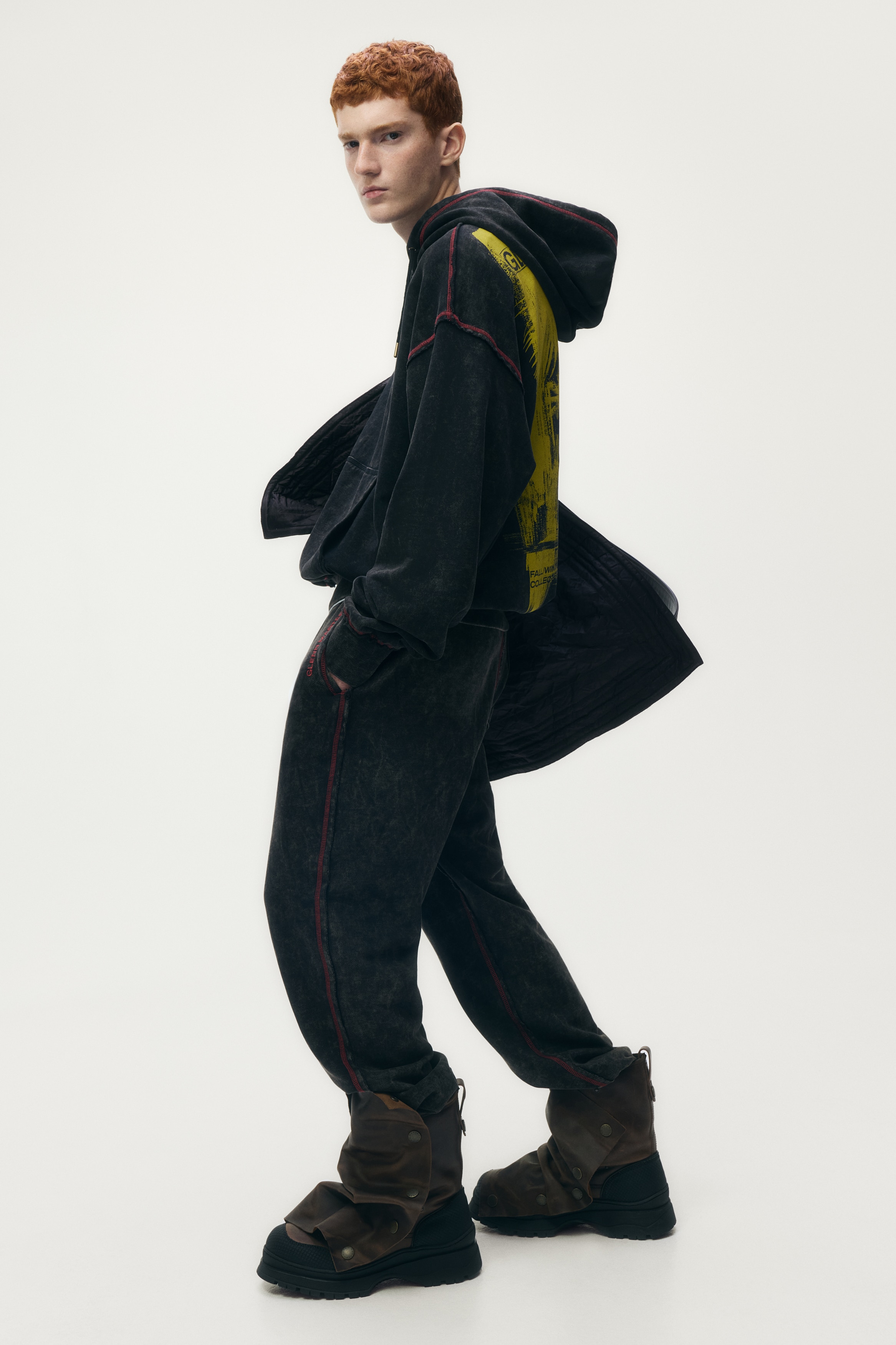 プリントスウェットパーカ - ダークブラウン - Men | H&M JP