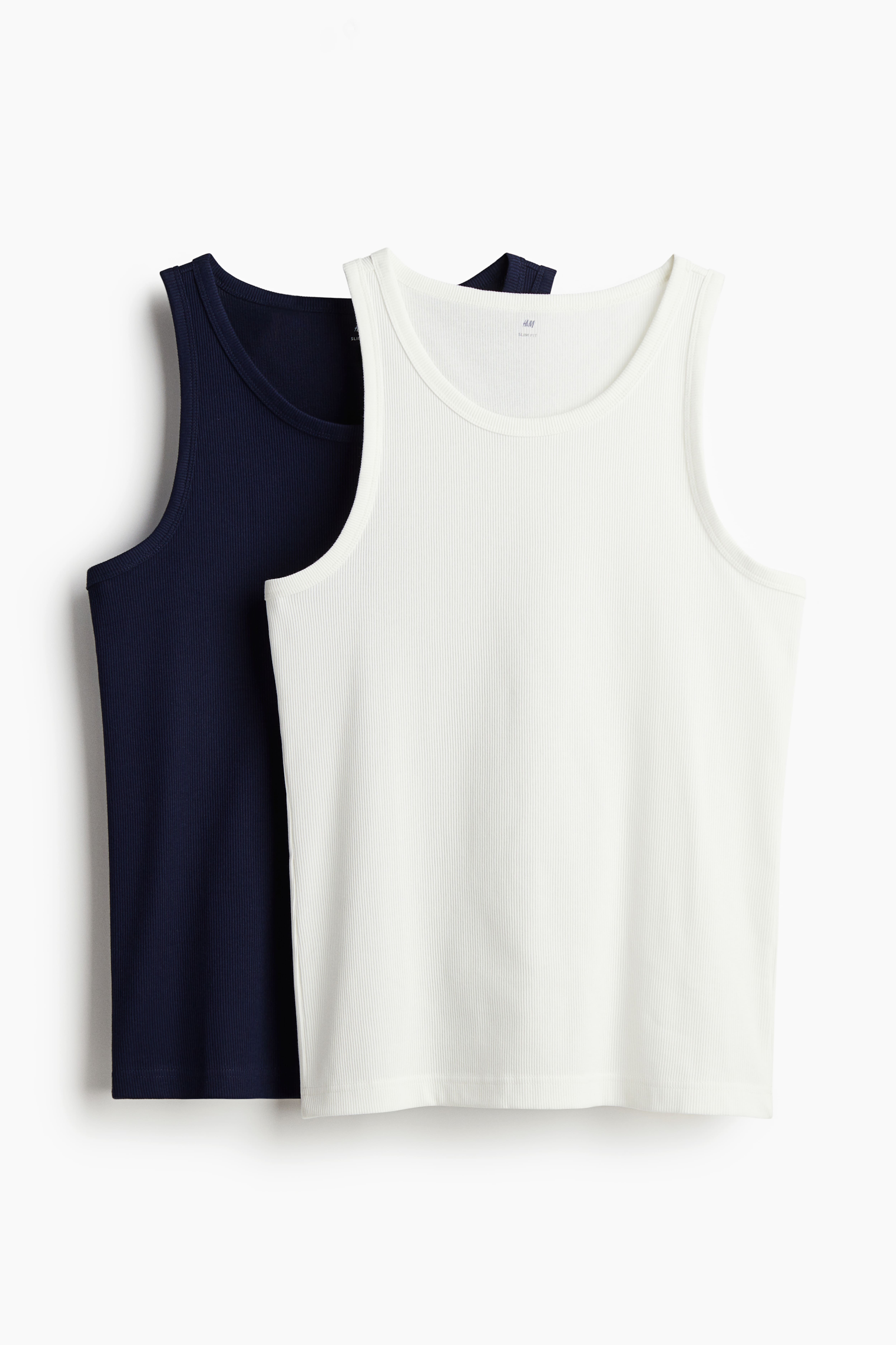 2 pack Slim Fit Ribbed Tank Tops