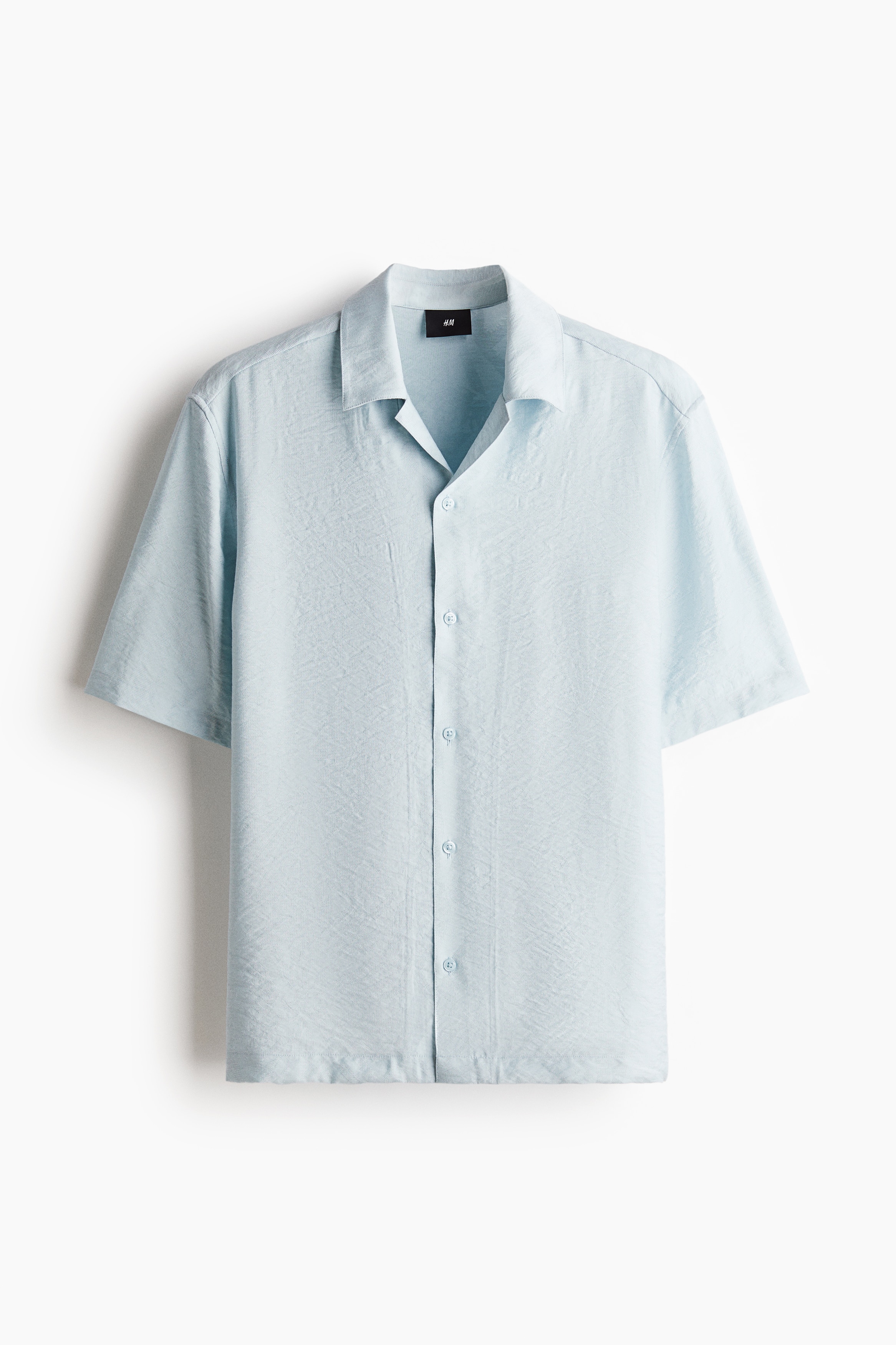 Regular-Fit Jacquard-Weave Resort Shirt - Light turquoise/Black