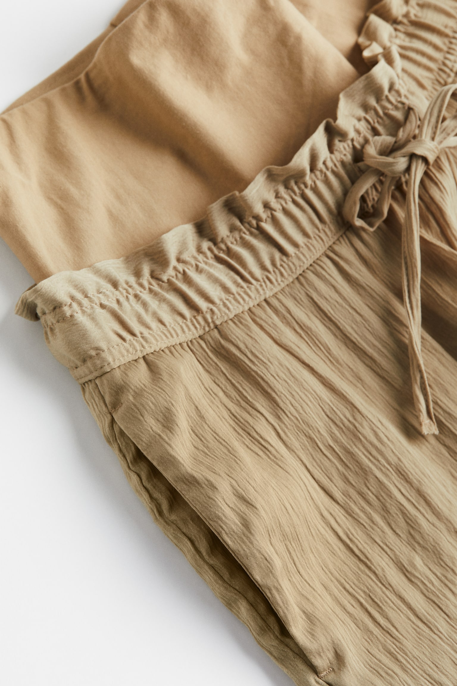 MAMA Crinkled shorts - Beige - 2