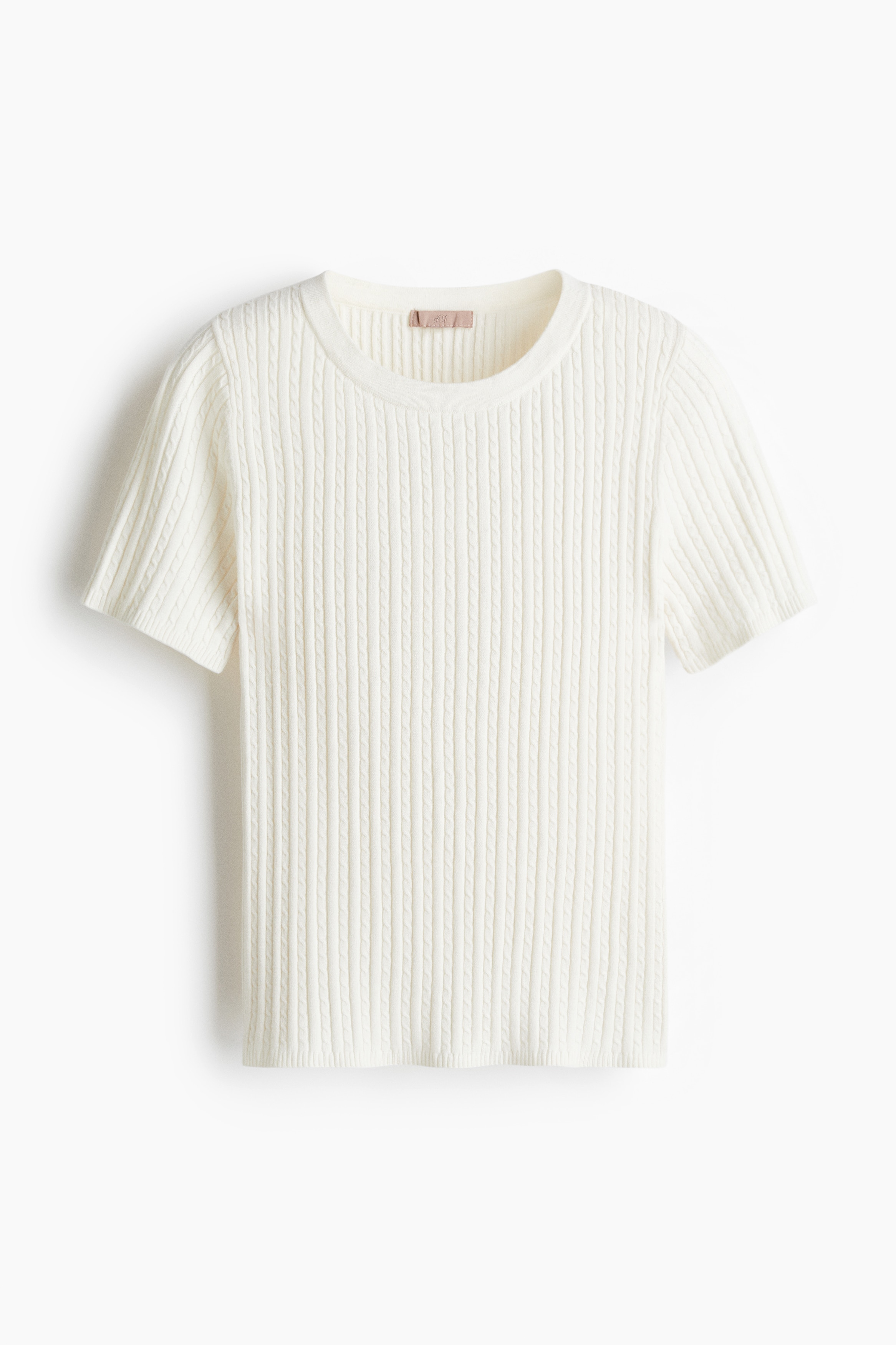 Kabelstrikket top - Creme
