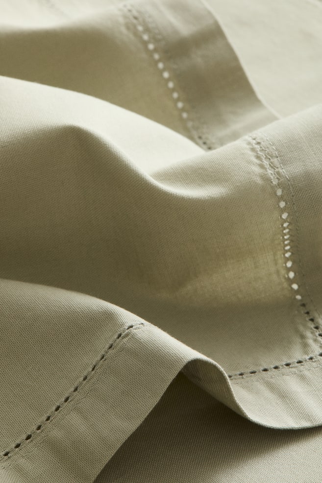 Katoenen tafelloper - Licht kakigroen/Lichtroze/Lichtbeige/Dusty blauw/Wit - 3