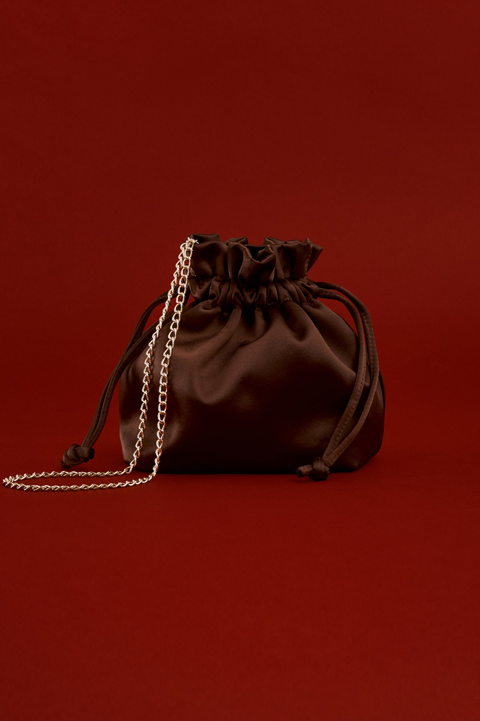 Trousse à maquillage avec cordon de serrage - Marron - 1