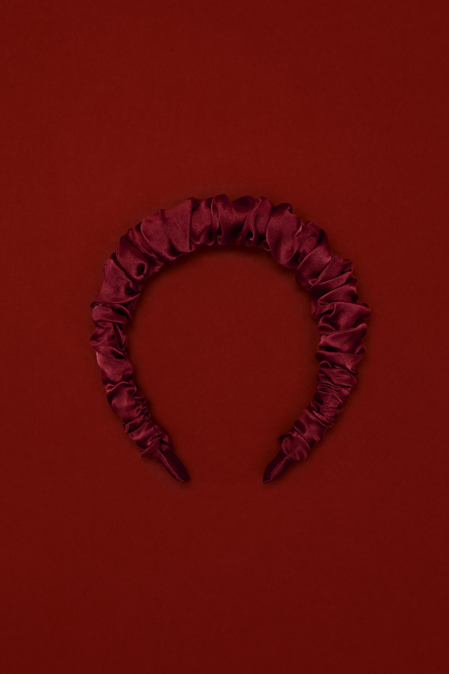 Serre-tête ruché - Rose cerise foncé/Noir/Crème