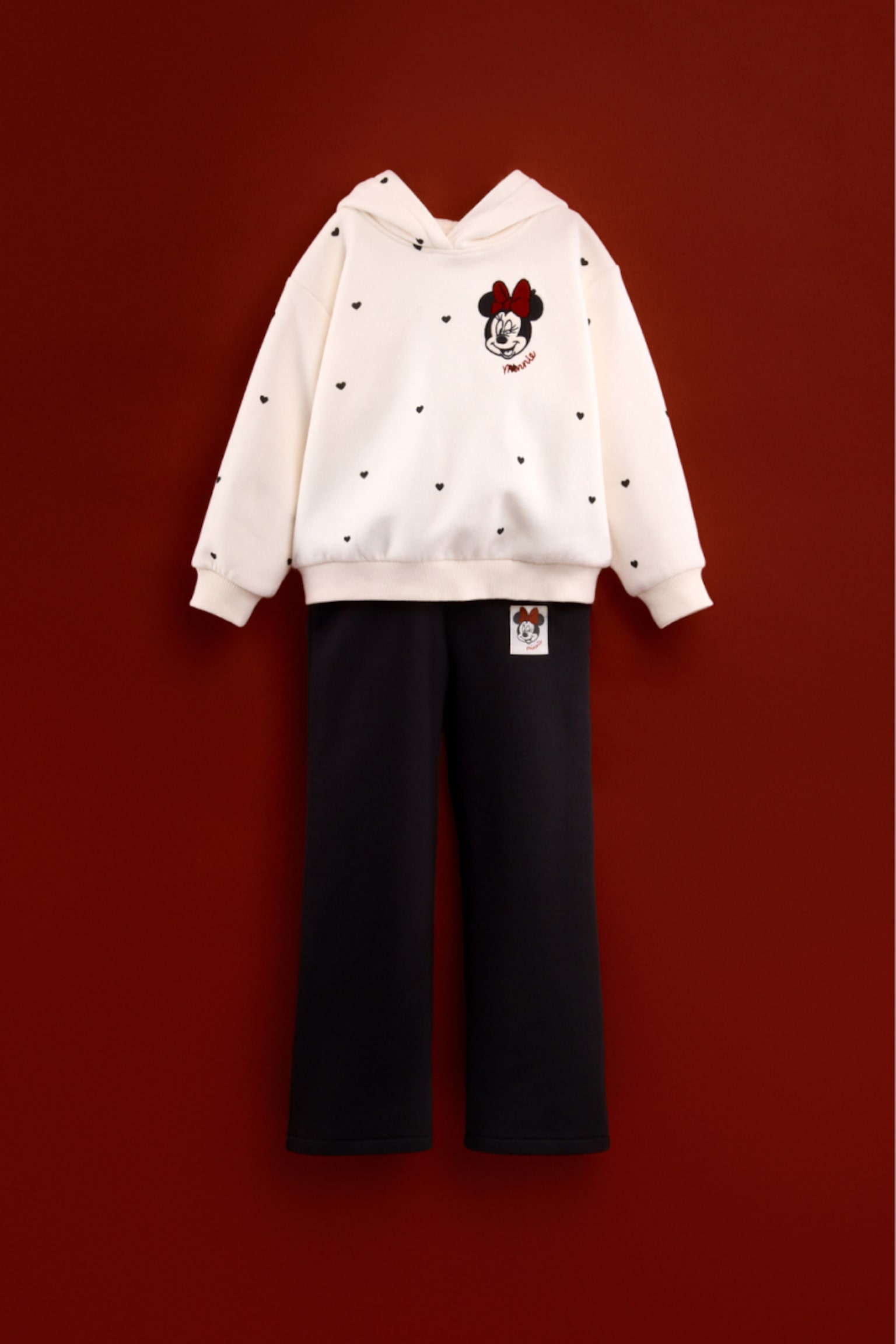 2-piece printed sweatshirt set - White/Minnie Mouse/Lichtroze/Lilo & Stitch - 1