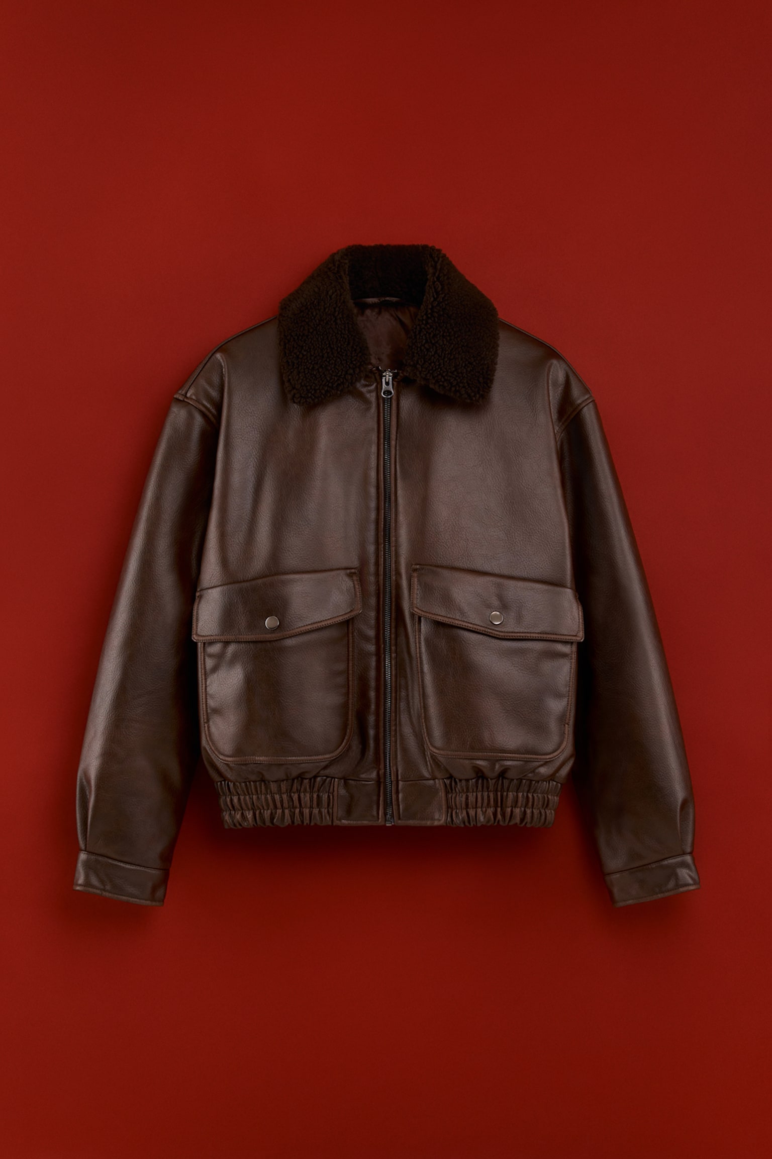 Wattierte Fliegerjacke - Dunkelbraun - 1