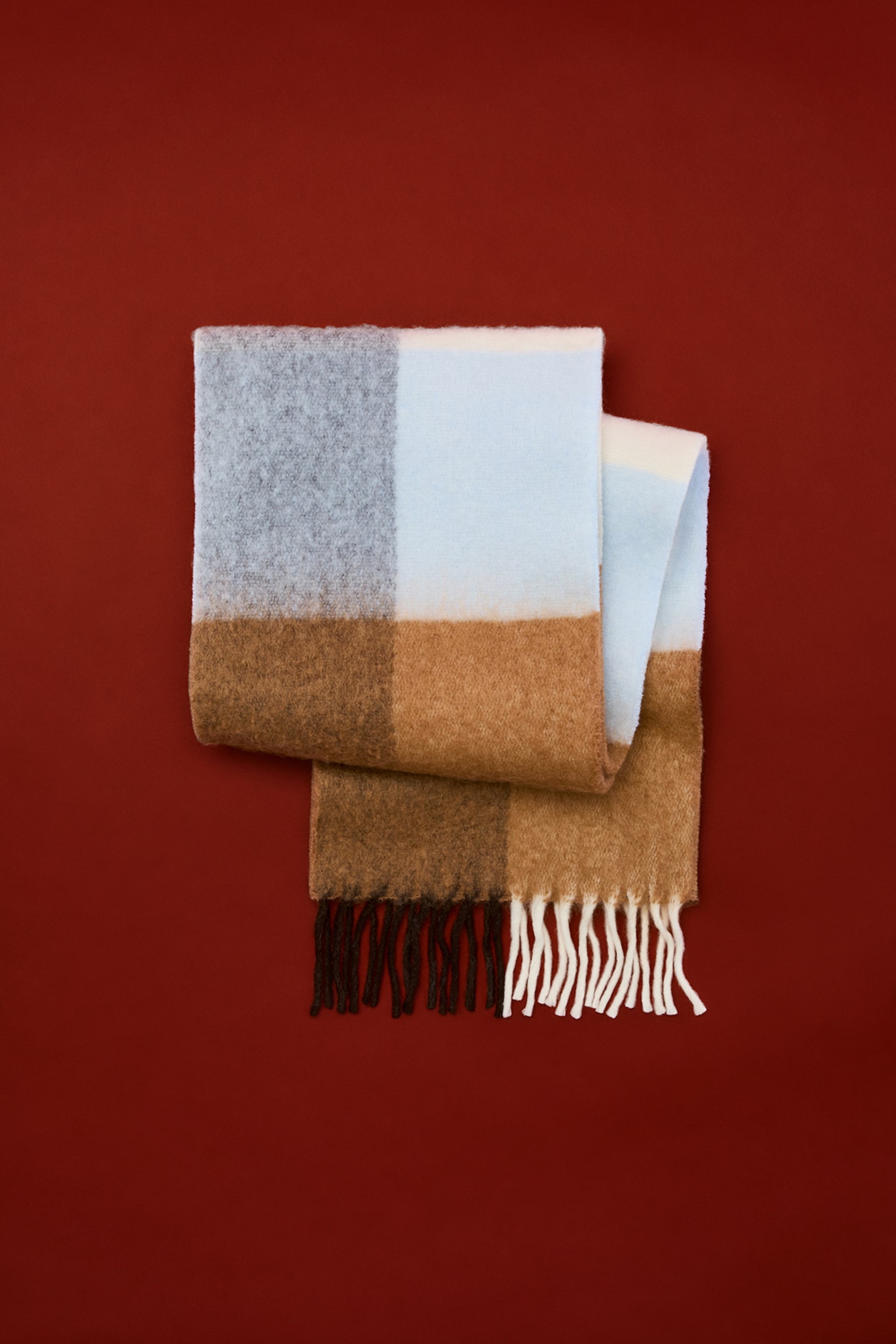 Écharpe tissée - Marron/carreaux