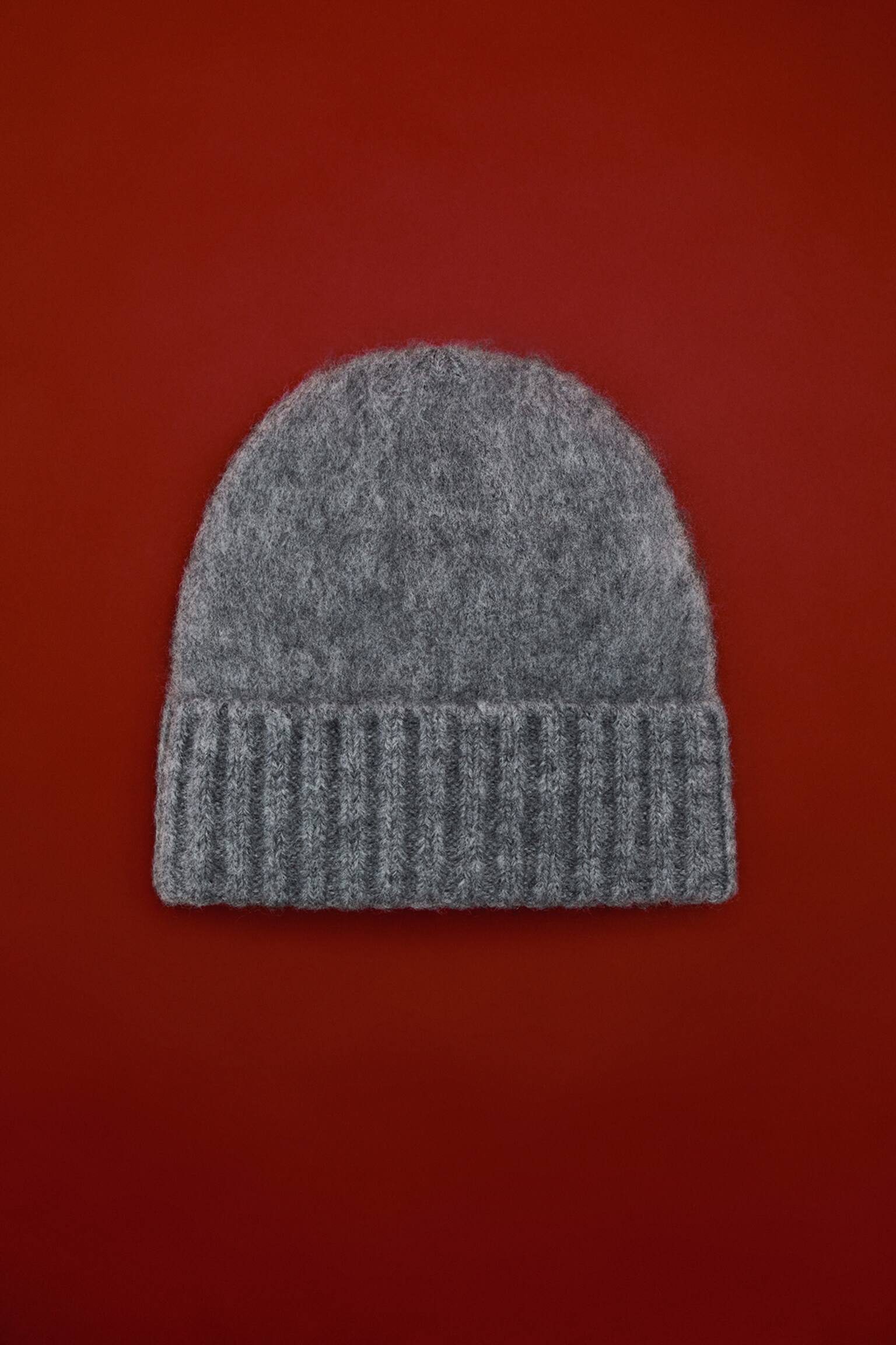 Fuzzy wool-blend beanie - Grey/Blue/Bright red/Beige - 1