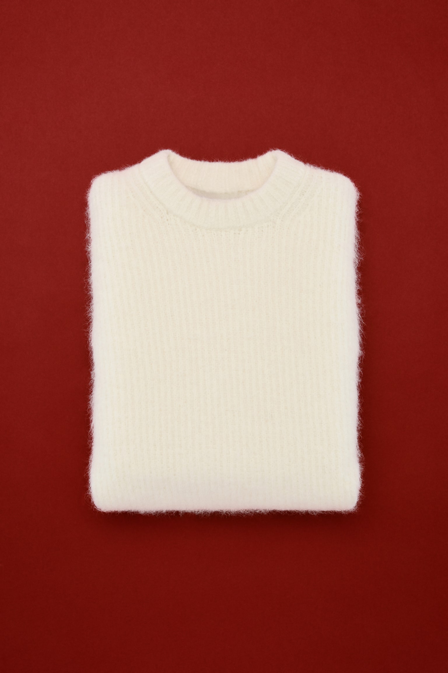 Pull duveteux Loose Fit - Blanc/Marron - 1