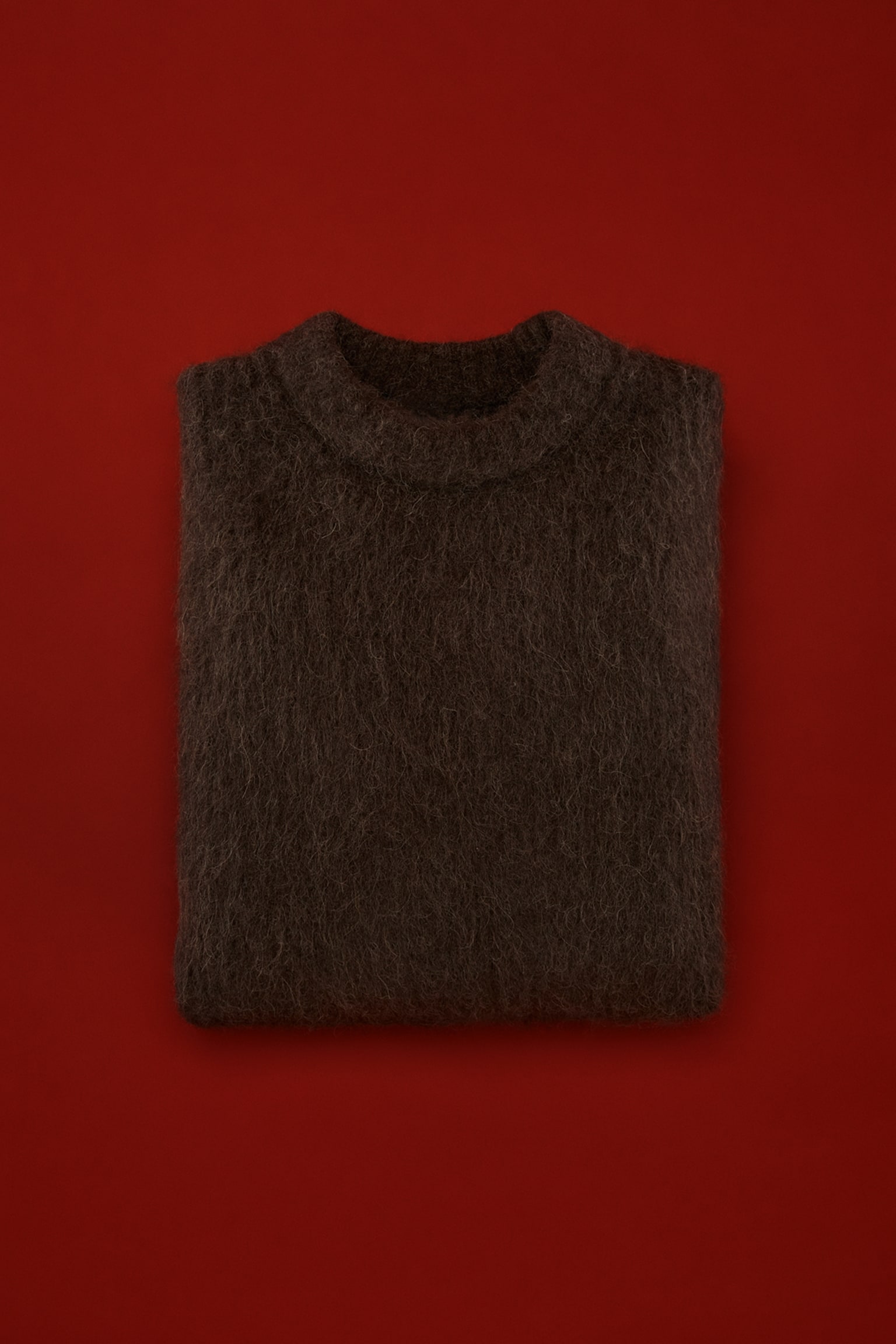 Flauschiger Pullover in Loose Fit - Braun/Weiß - 1