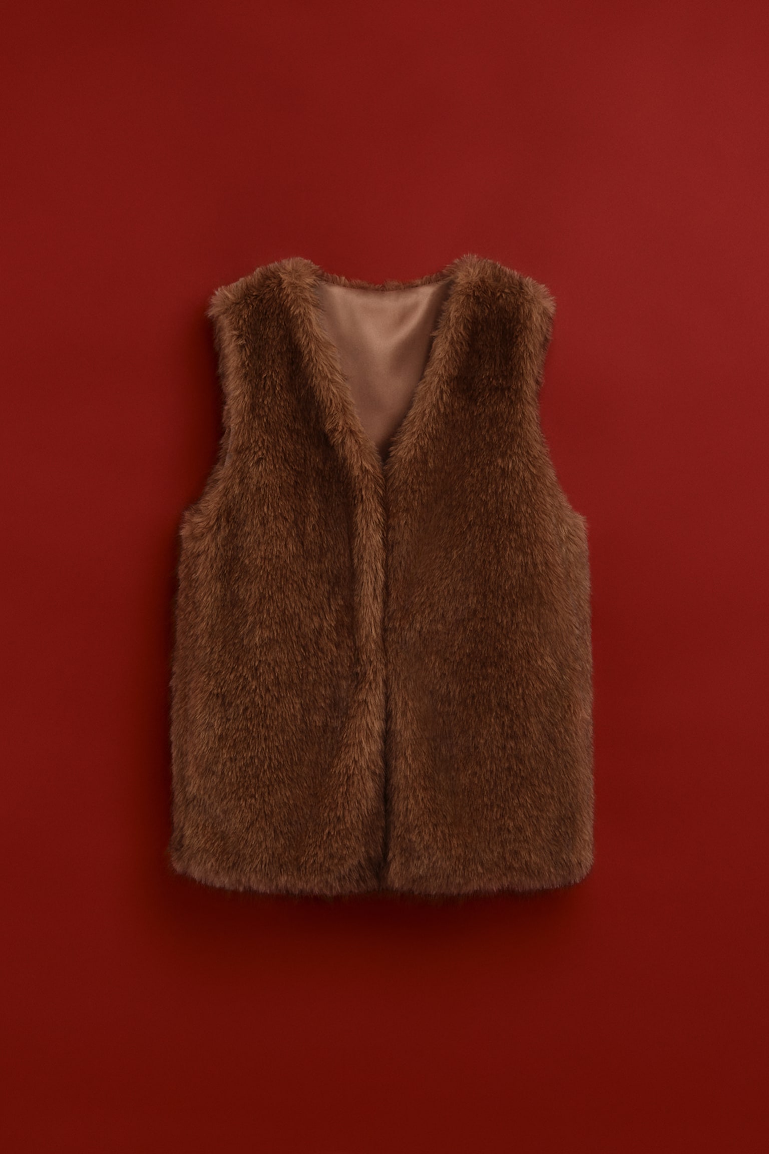 Lodden vest - Mørk brun