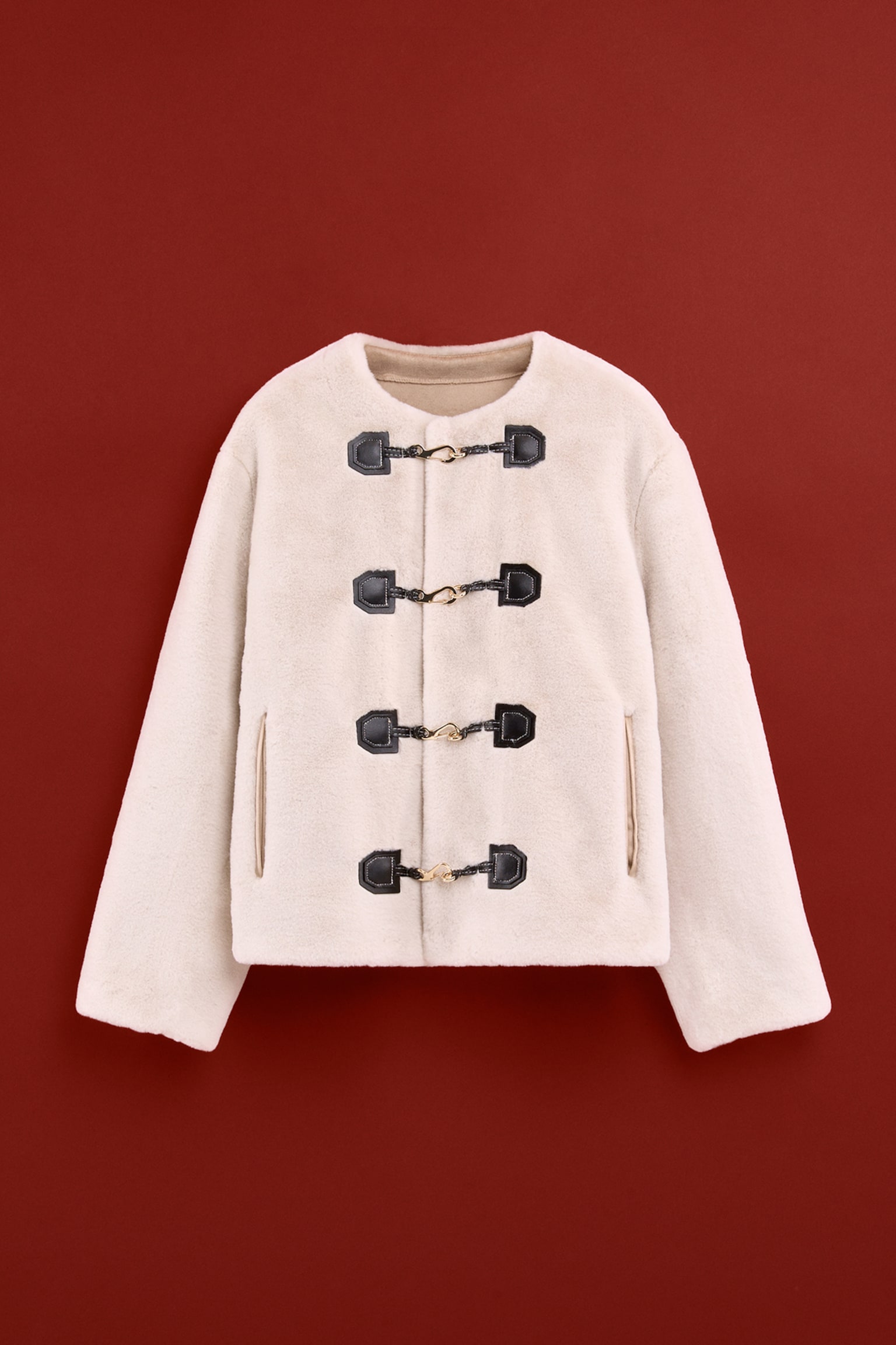 Giacca stile Montgomery - Beige chiaro/Talpa scuro/Nero