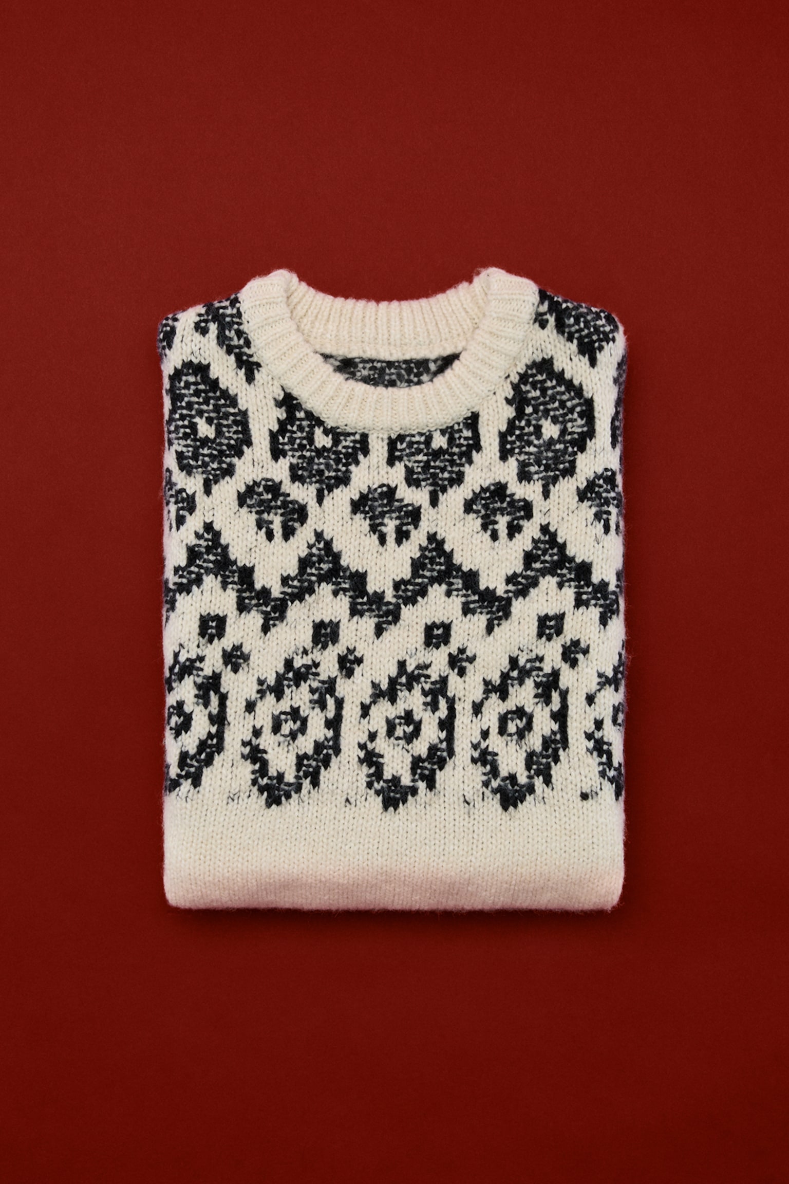 Pull en maille jacquard - Blanc/motif