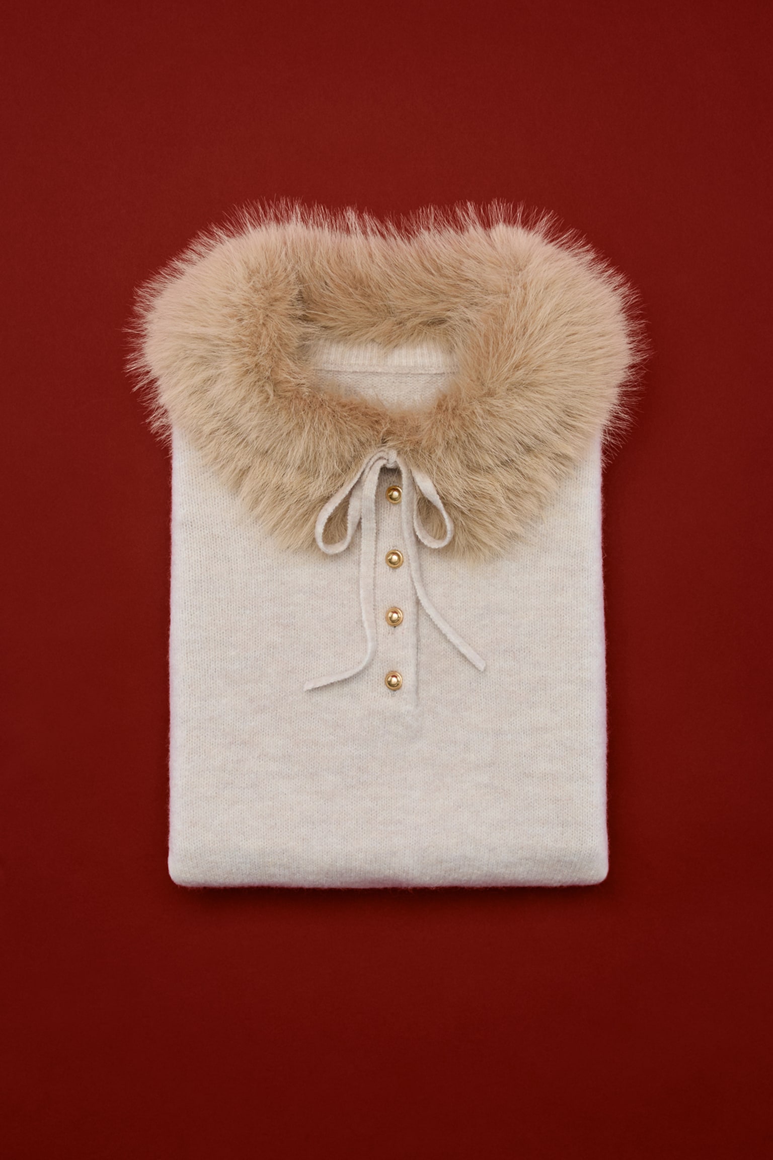 Yakalı Kazak - Açık bej - 1