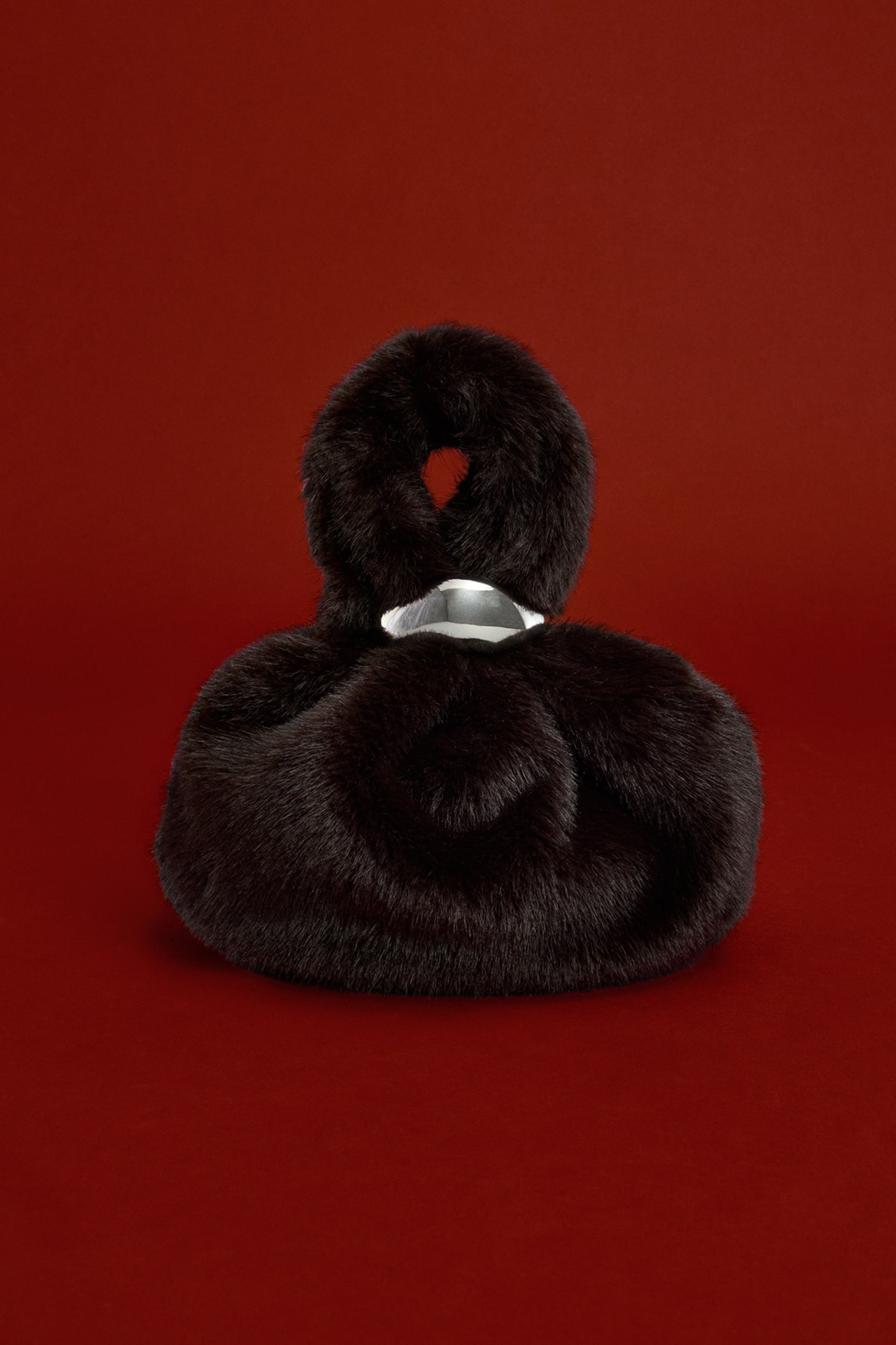 Чанта с метален детайл - Тъмнокафяв