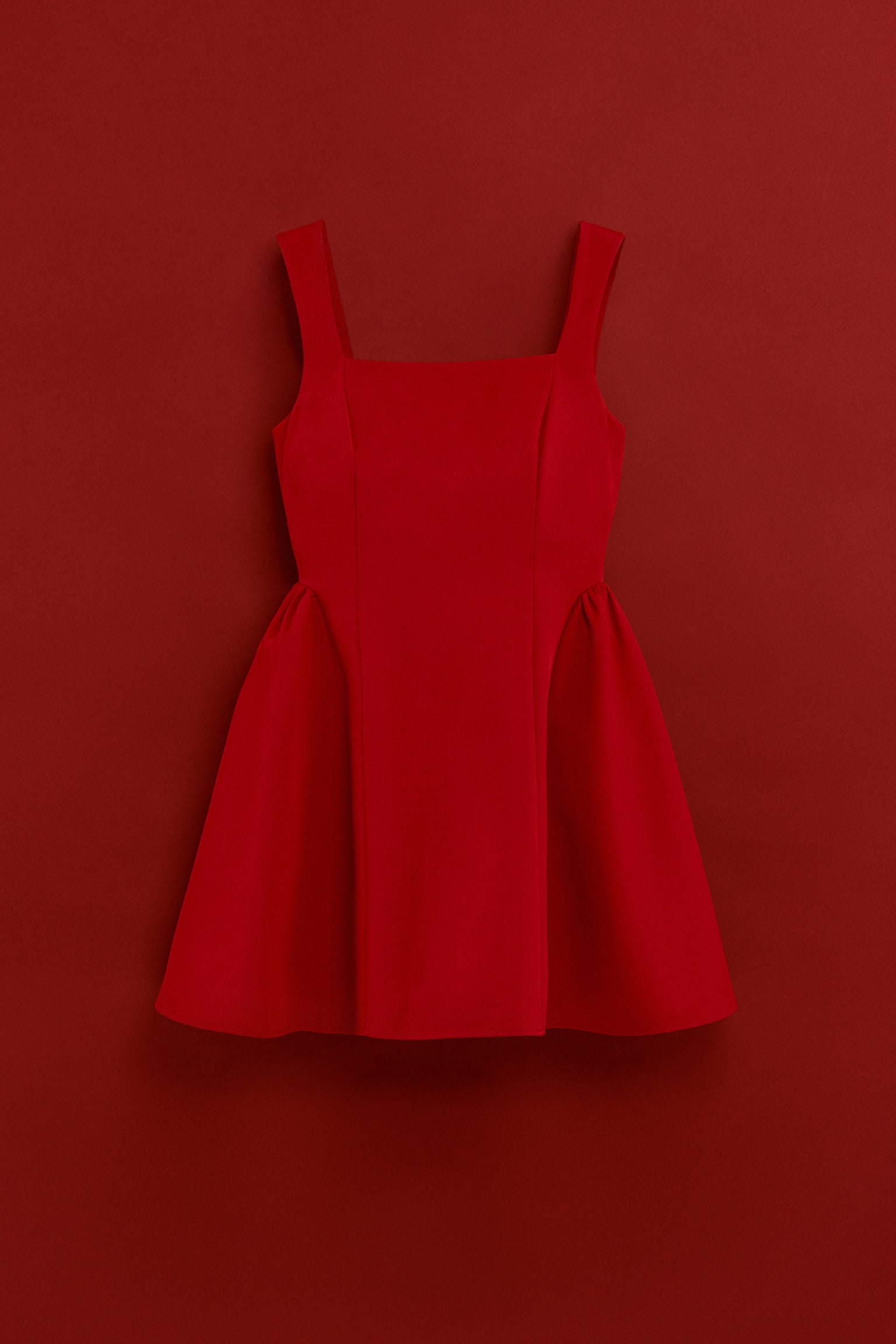 Jurk met uitlopende rok - Rood - 1