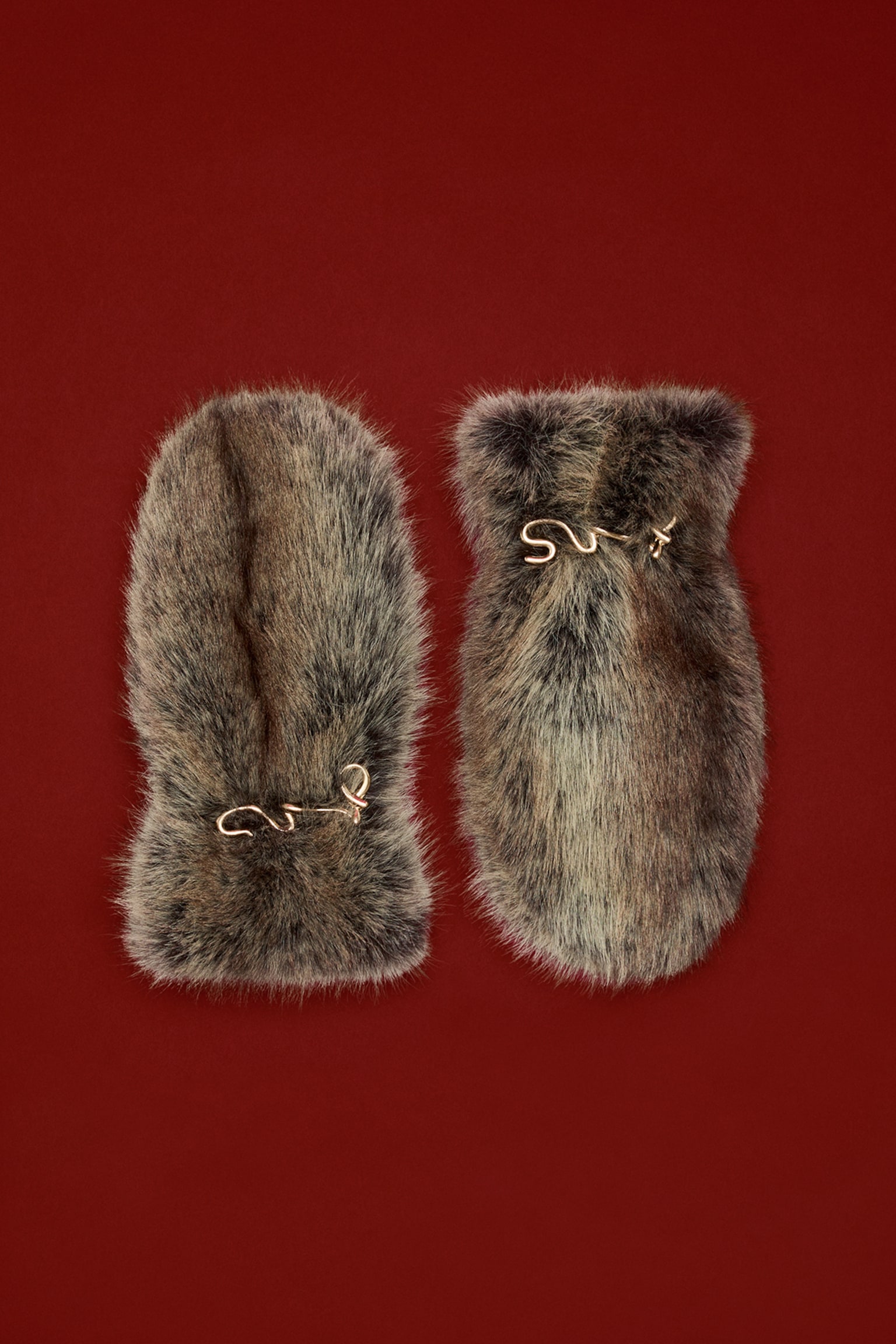 Fluffy wanten - Beige gemêleerd/Lichtbeige - 1