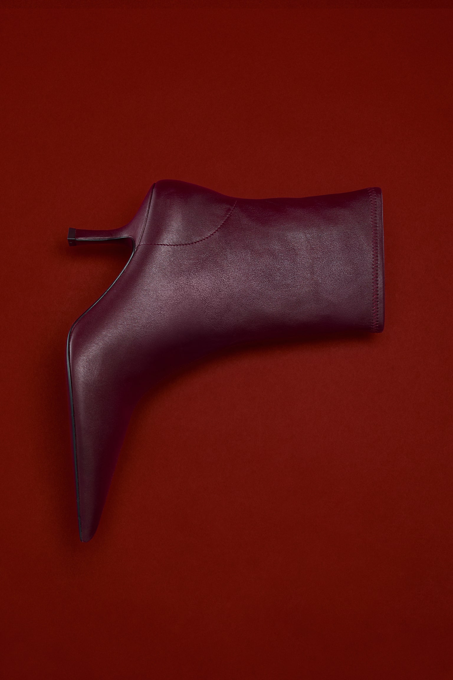 Leather sock boots - Burgundy/Dark mole - 1