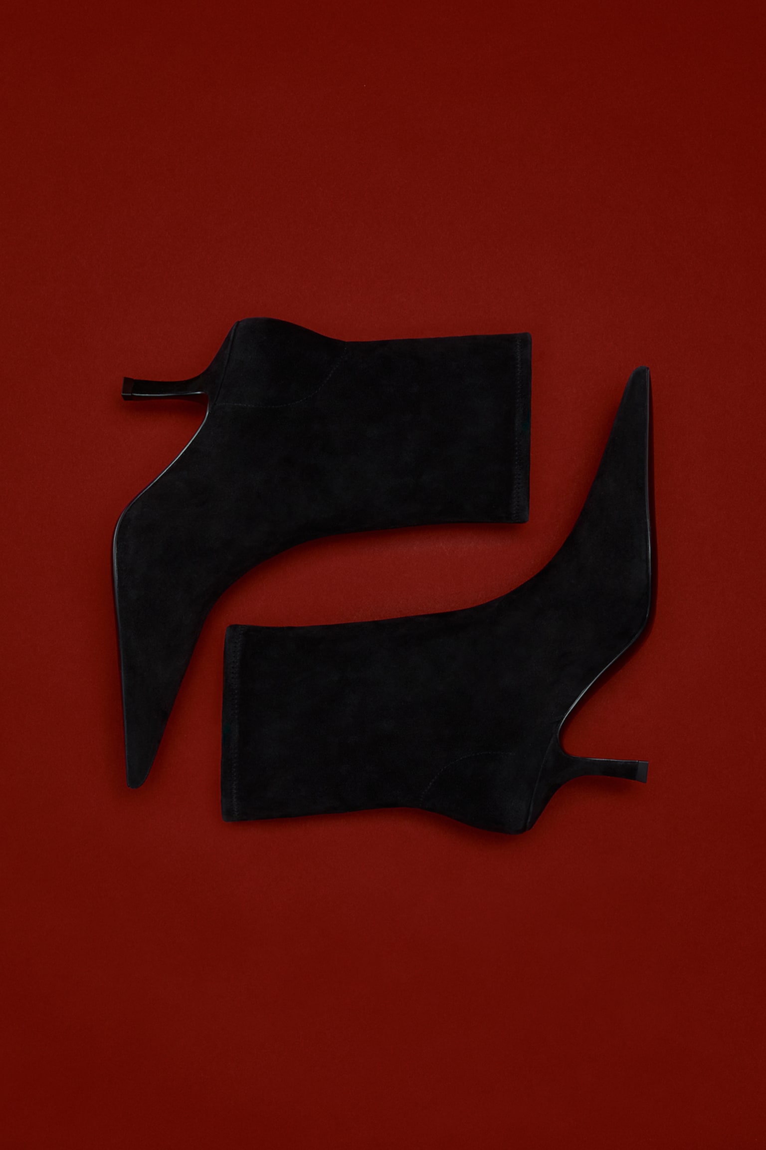 Bottines chaussettes en cuir - Noir/Bordeaux/Taupe foncé