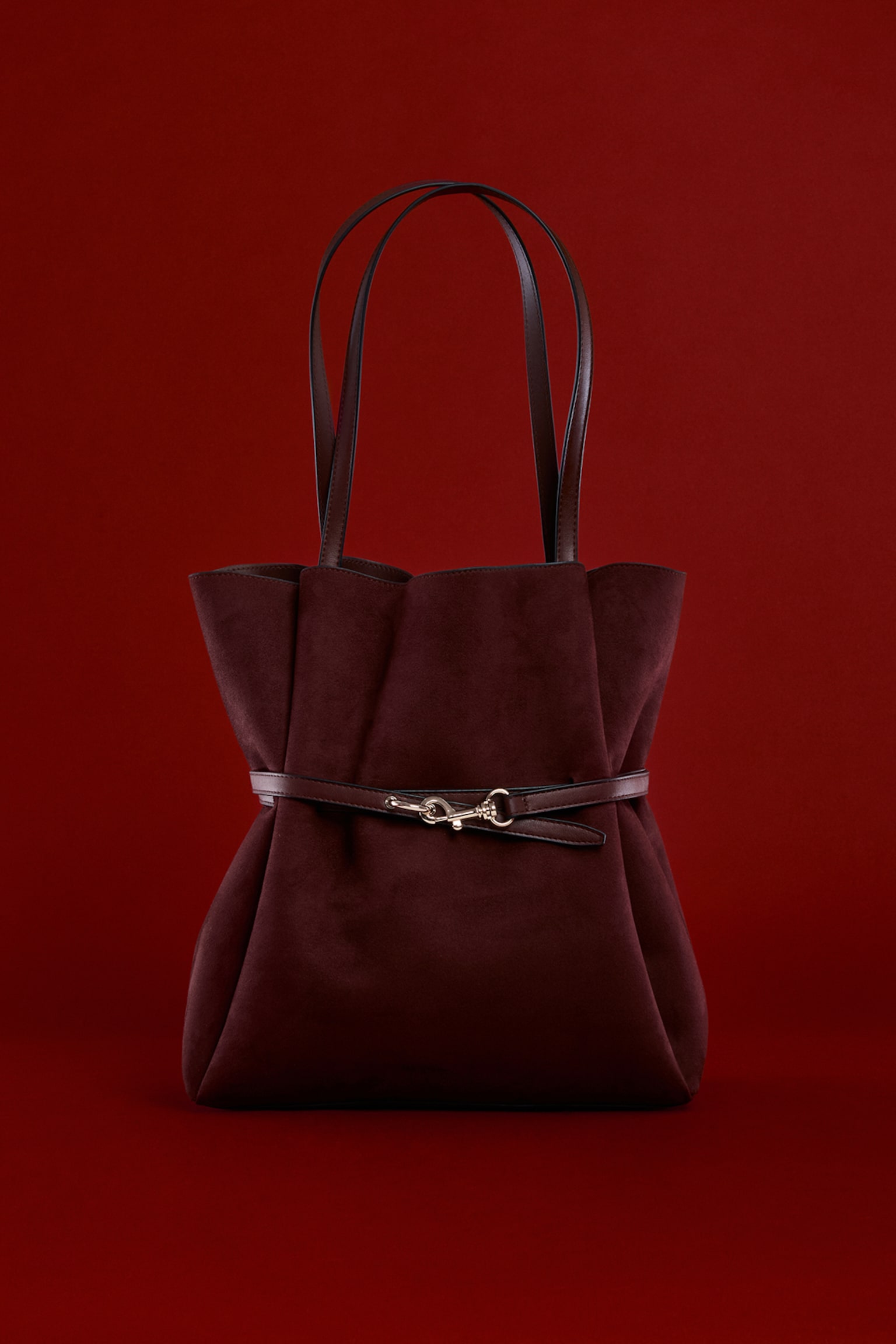 Tote bag - Burgundy/Dark khaki green - 1