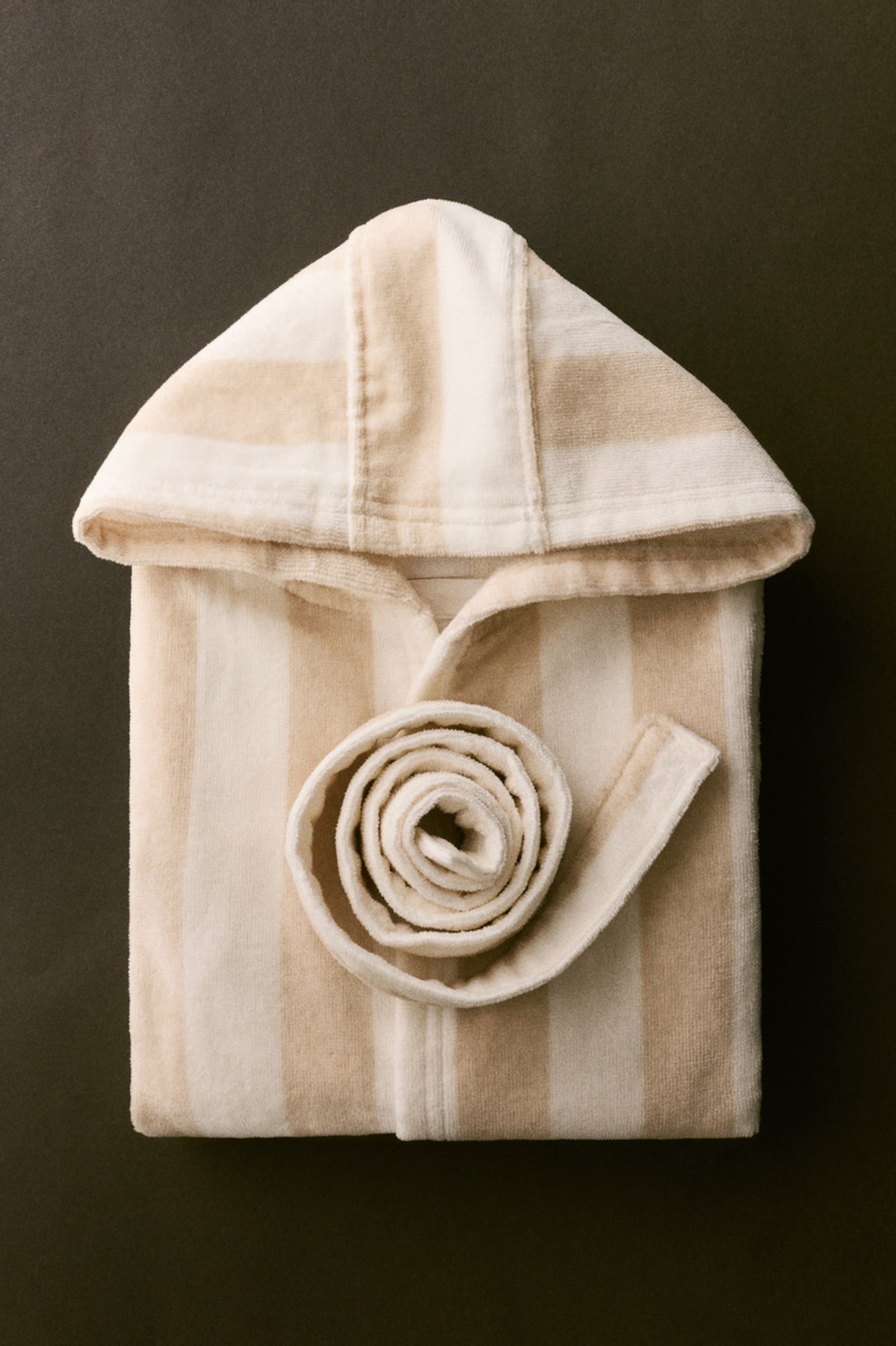 Accappatoio in spugna di cotone - Beige chiaro/righe/Rosa chiaro/bianco righe/Verde/bianco righe - 1