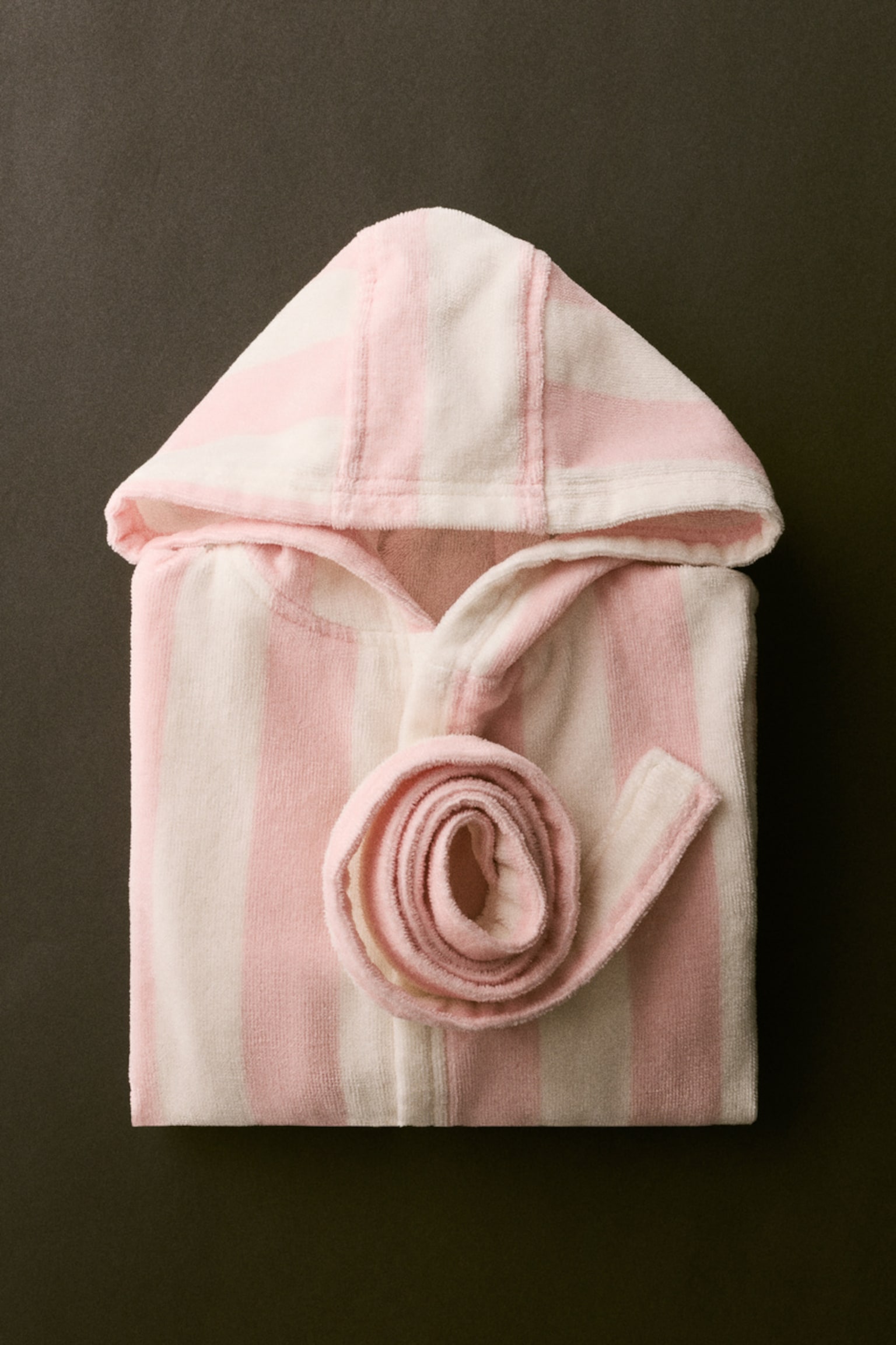 Accappatoio in spugna di cotone - Rosa chiaro/bianco righe/Verde/bianco righe/Beige chiaro/righe - 1