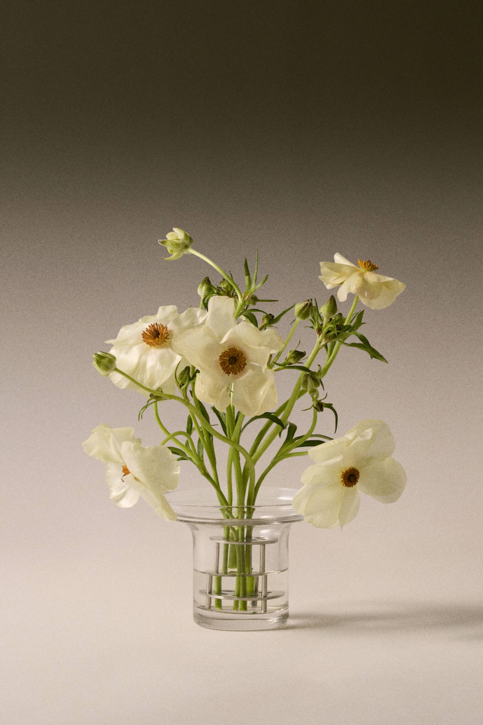 Pieni lasinen ikebana-maljakko - Läpikuultava/Hopeanvärinen