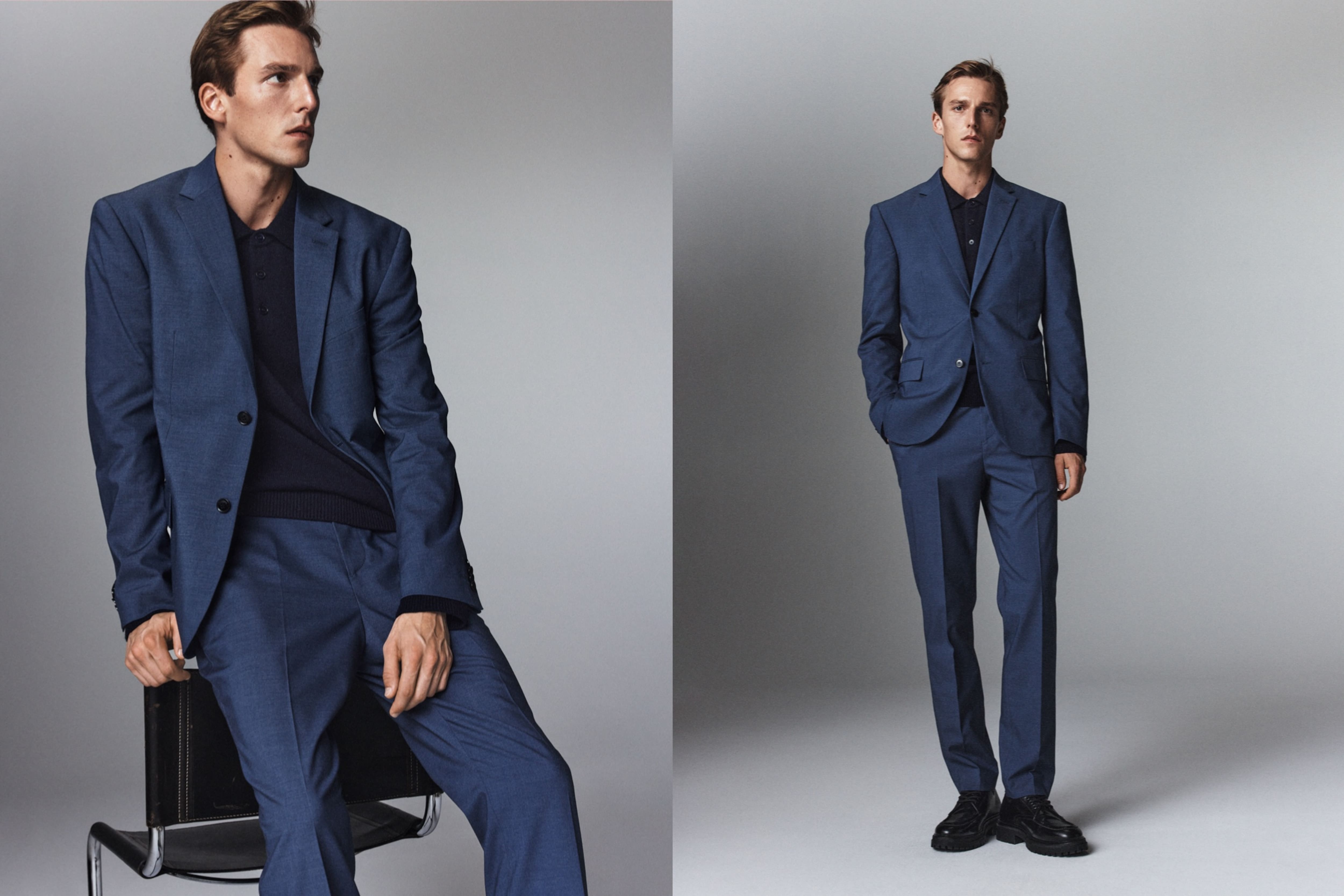 H&m blue clearance suit